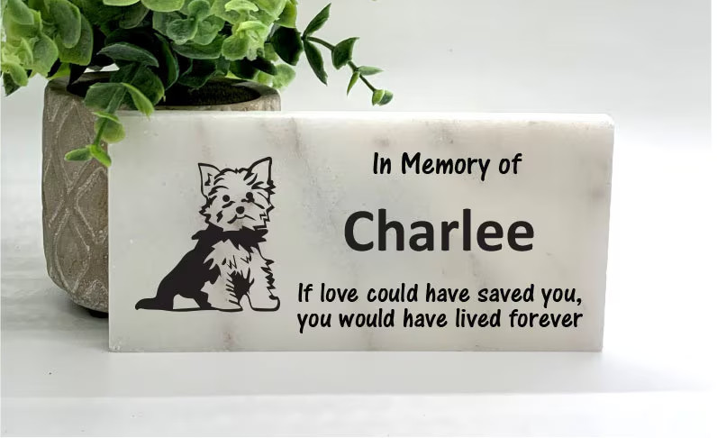 Yorkie Memorial – Personalized Pet Memorial Stone – Dog Loss sympathy Gift