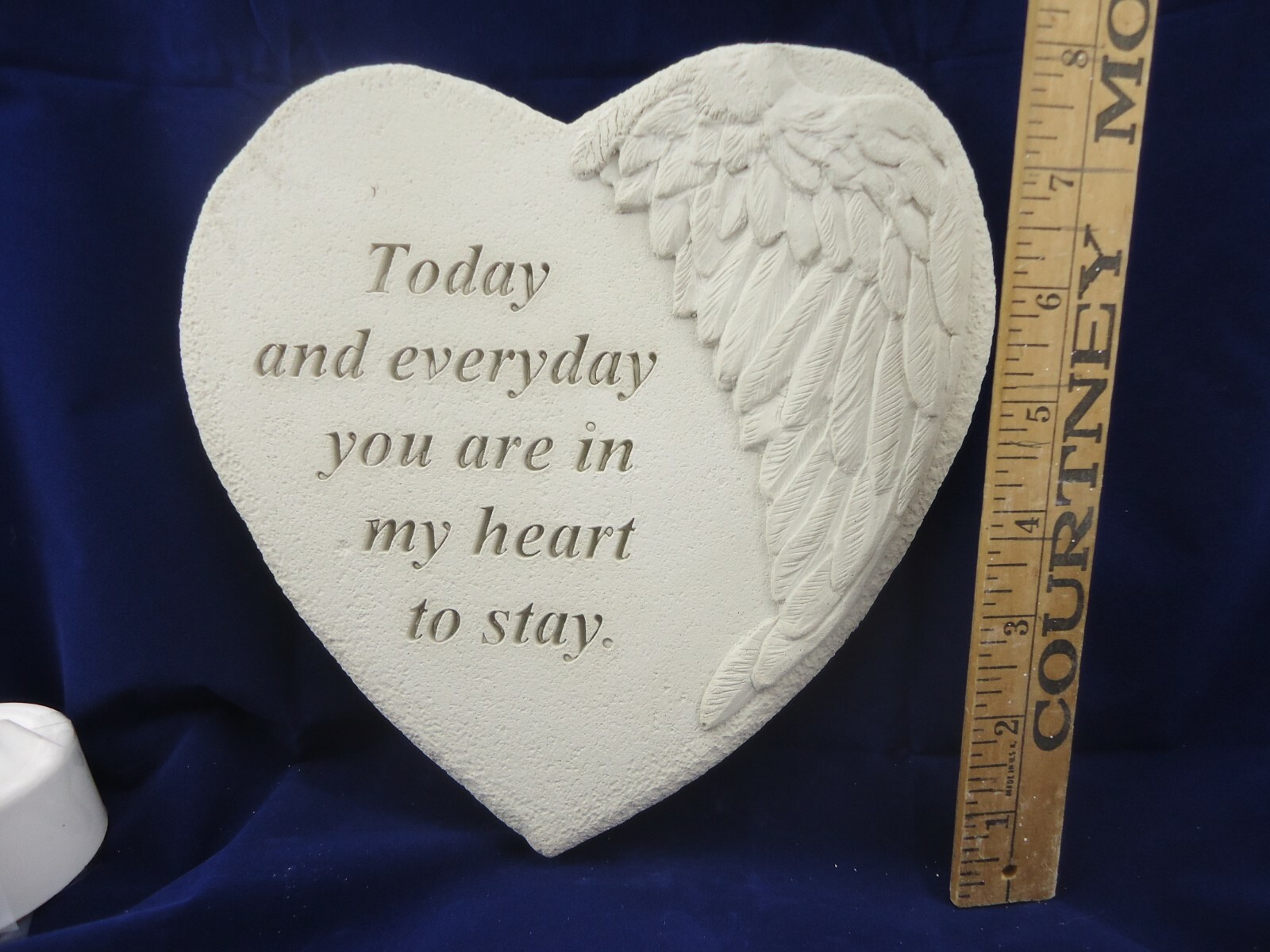 Concrete Stone Memorial Heart Remembrance of Loved Person or Pet Hand Poured
