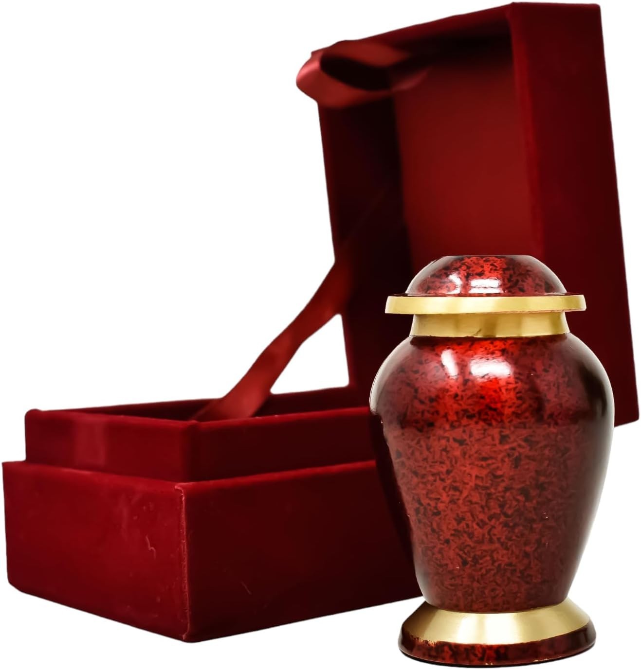 Mini Cremation Urn for Human & Pet Ashes Red Keepsake 3 Inch Small Memorial Gift