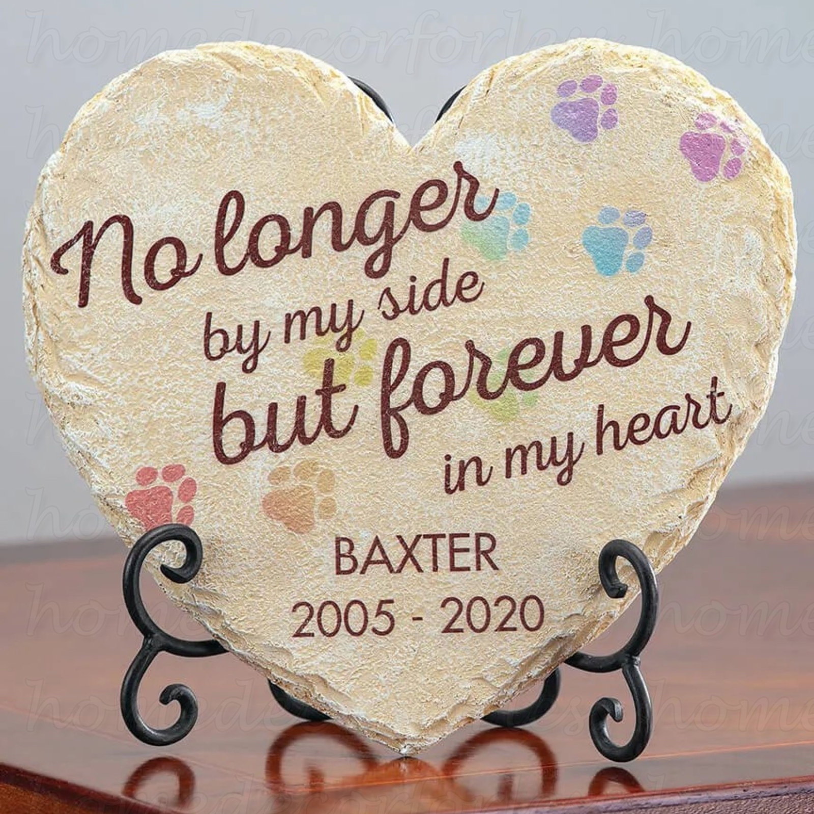 Personalized FOREVER IN MY HEART Pet Memorial Grave Marker Garden Stepping Stone