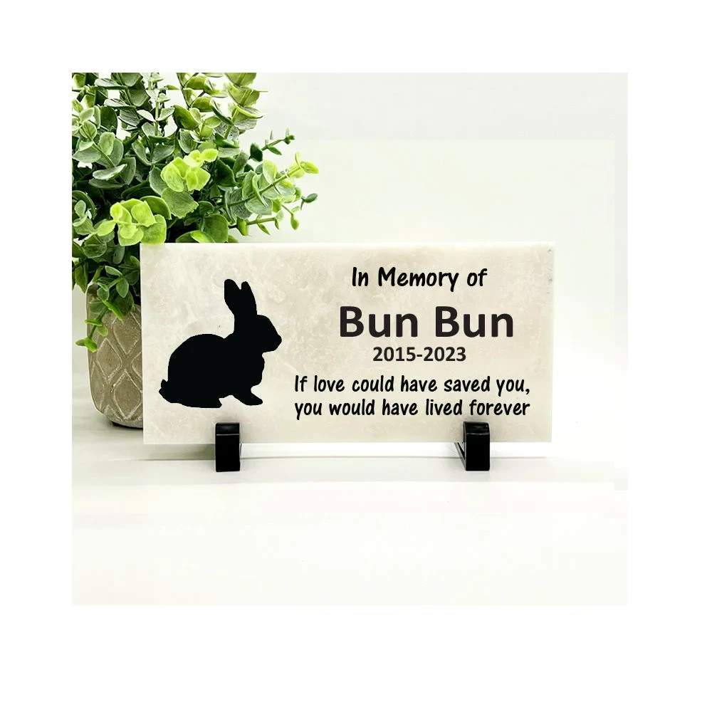 Rabbit Memorial – Personalized Pet Memorial Stone – Rabbit Loss sympathy Gift