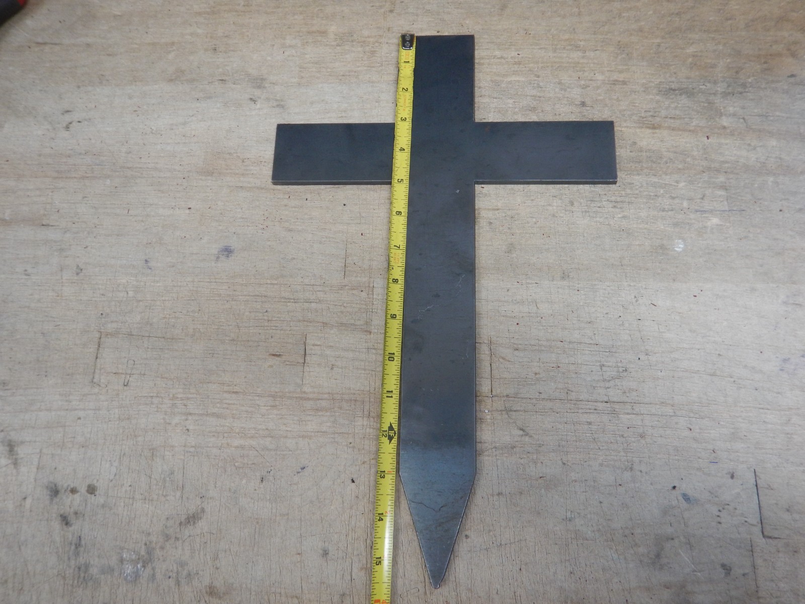 Steel Pet Grave Marker Cross 16 inch tall you paint decorate