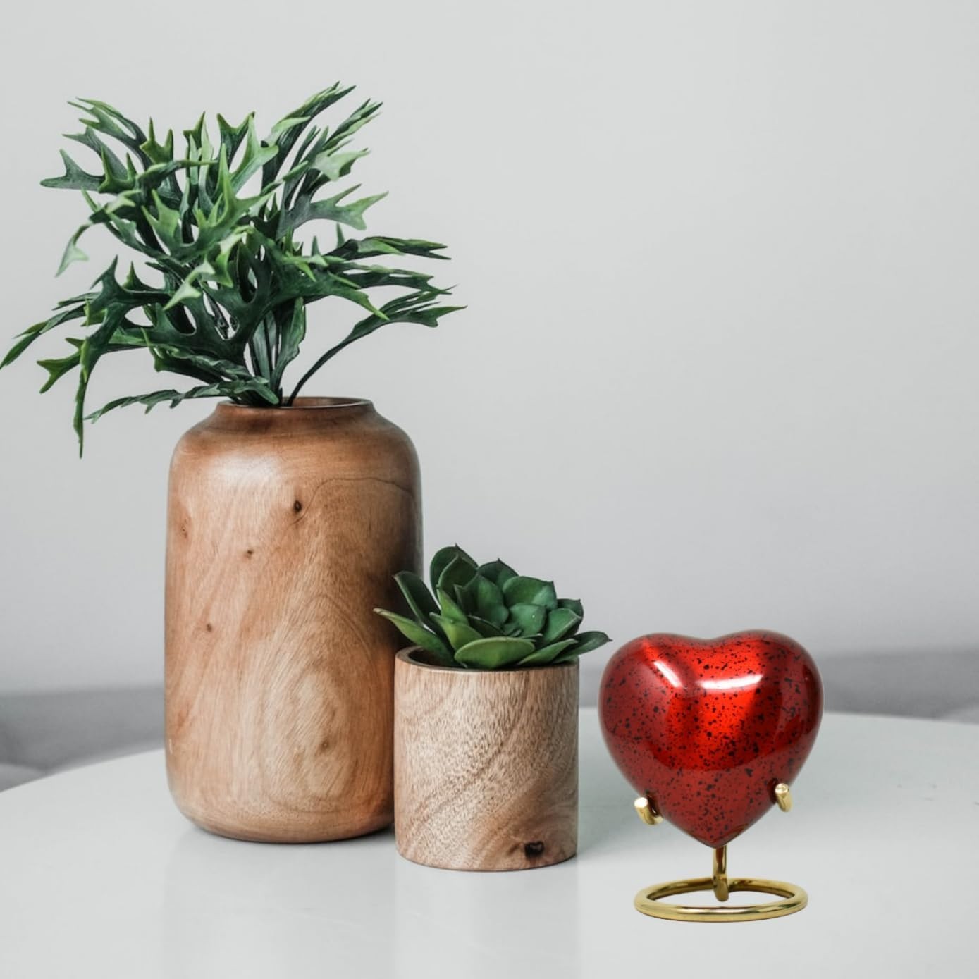 Red Heart Cremation Urn Keepsake Velvet Box Memorial Ashes Holder