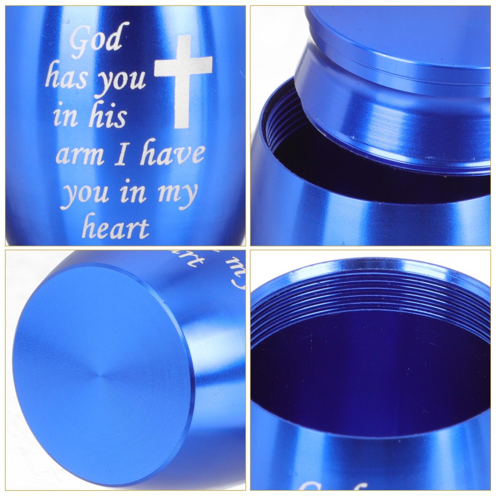 Cremation Box Metal for Pet Ashes Storage Jar Simple Design 1Pack