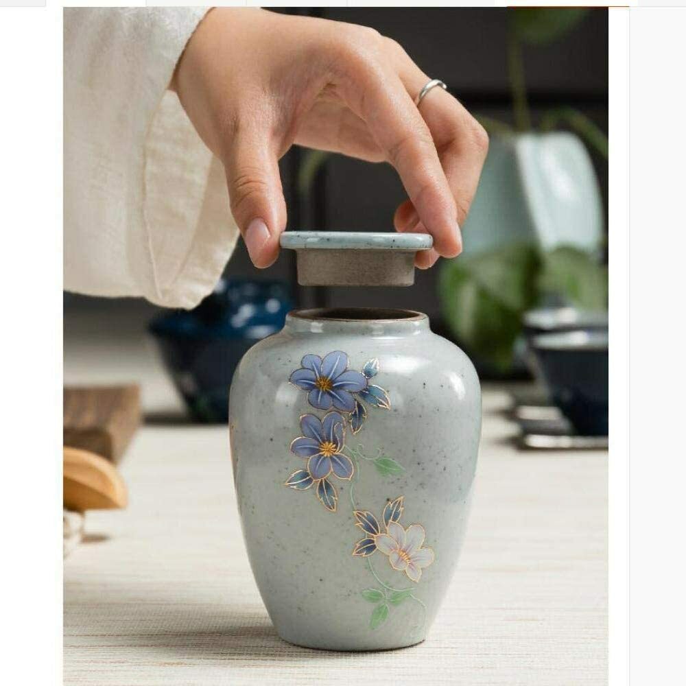 10.2cm Funeral Urn Hand-Painted Daisies Portable Cremation Urn Adult Gray Urn