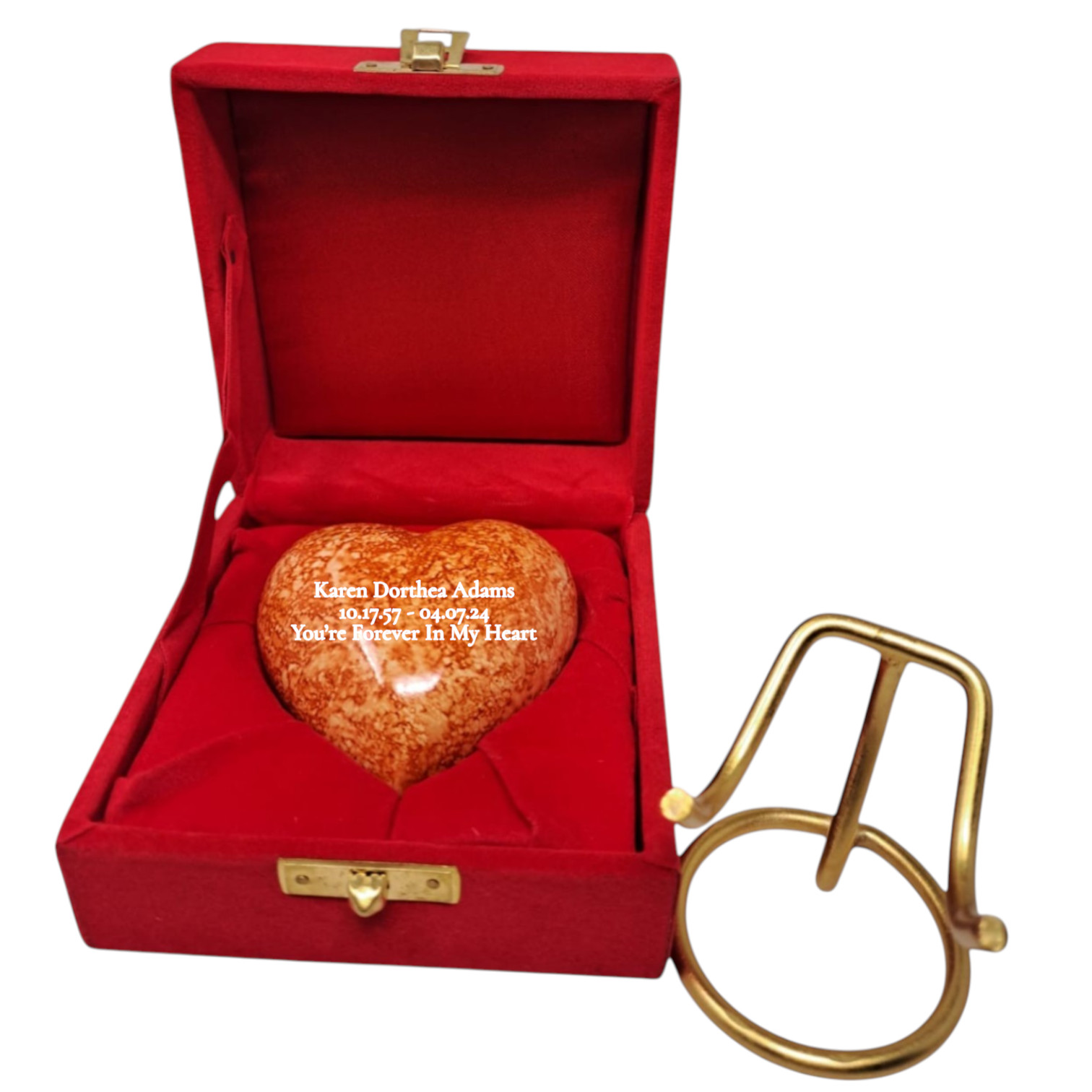 Custom Engraved Heart Keepsake Mini Memorial Cremation Urn for Ashes with Box