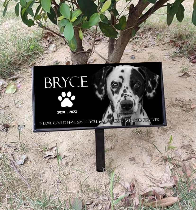Personalized Pet Stone Memorial Grave Marker Granite Plaque with Stand Angel