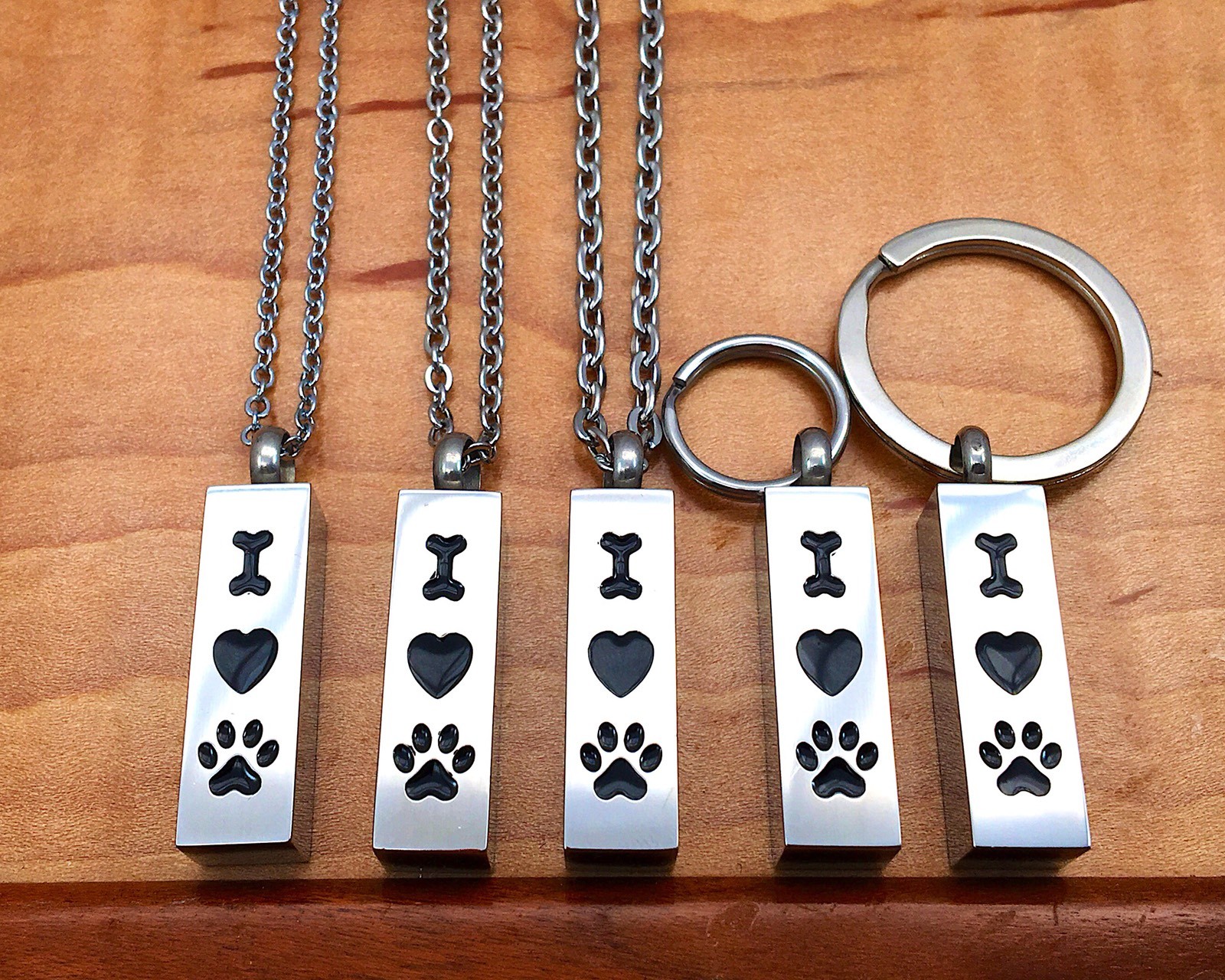Pet Cremation Jewelry Pendant Urn Necklace for Ashes Dog Bone Heart Paw Print