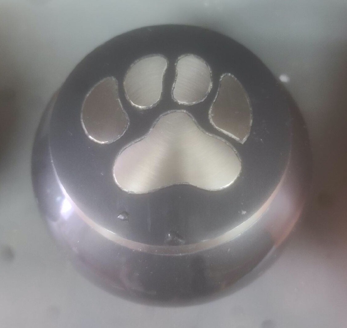 4″ Slate Grey Paw Print Jar / Pot Style Pet Urn