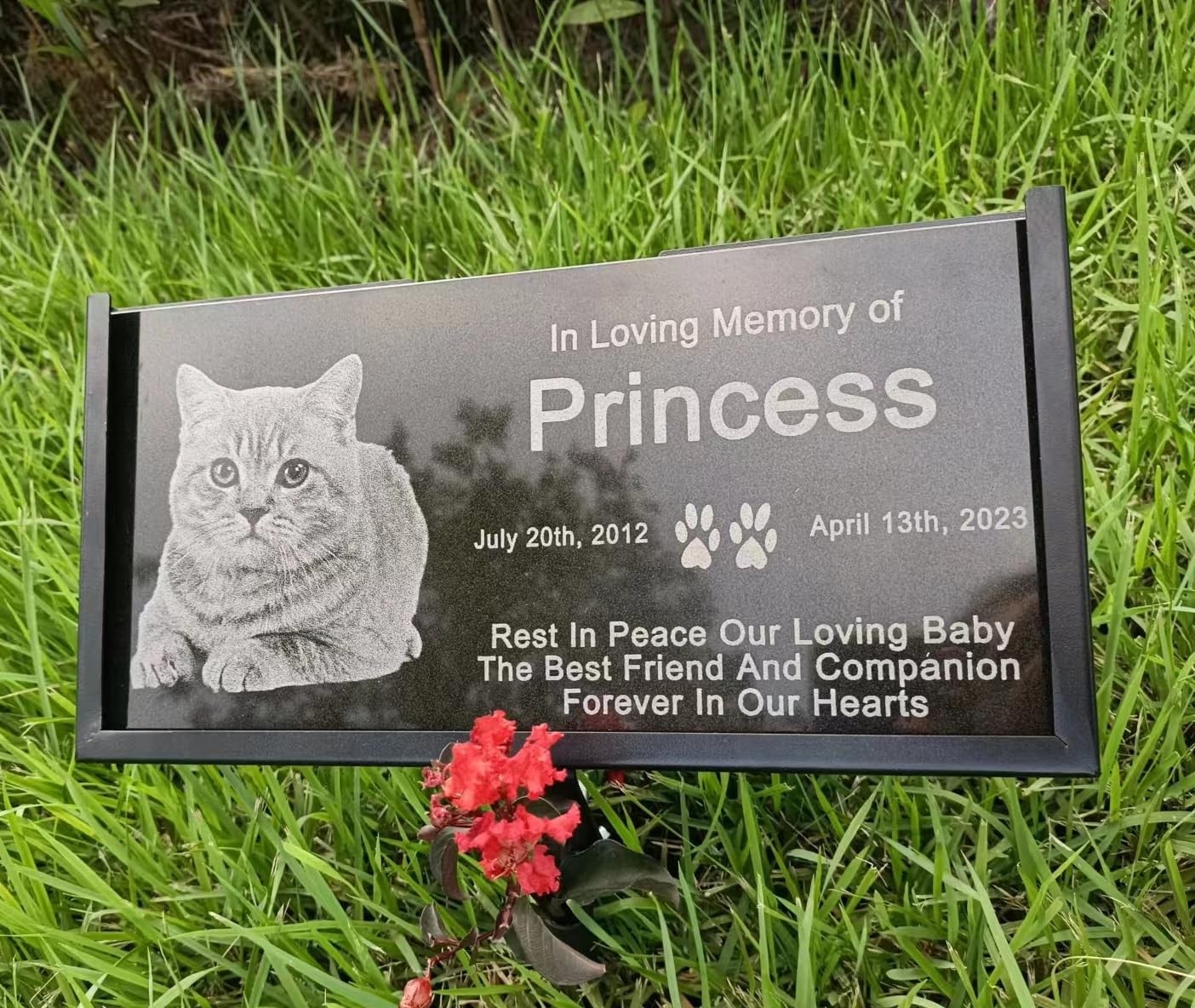 Heavy Duty Grave Marker Stand for 12×6 inch Plaque Memorial Stone Holder