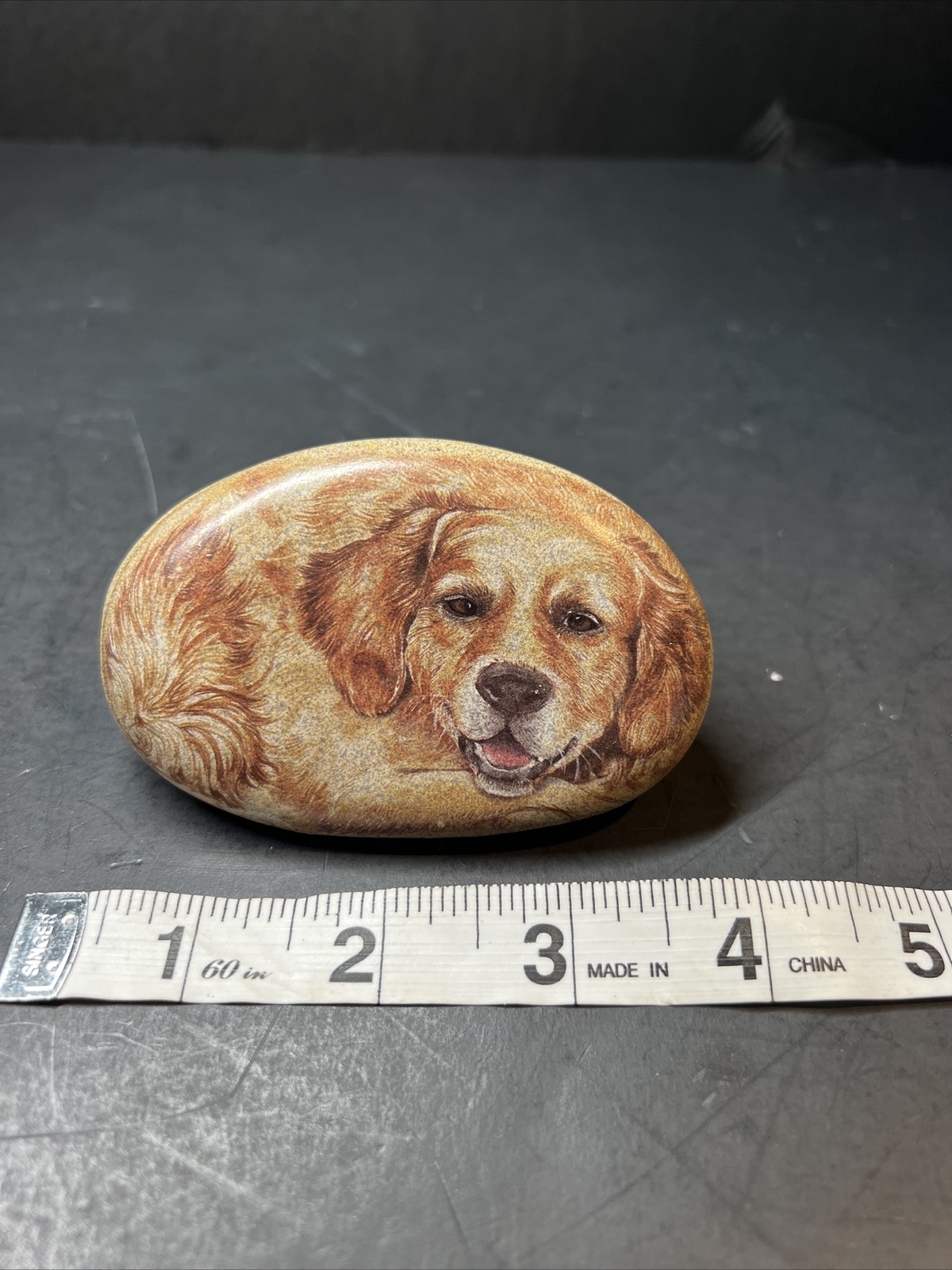 Painted Stone Golden Retriever Dog Pet Memorial