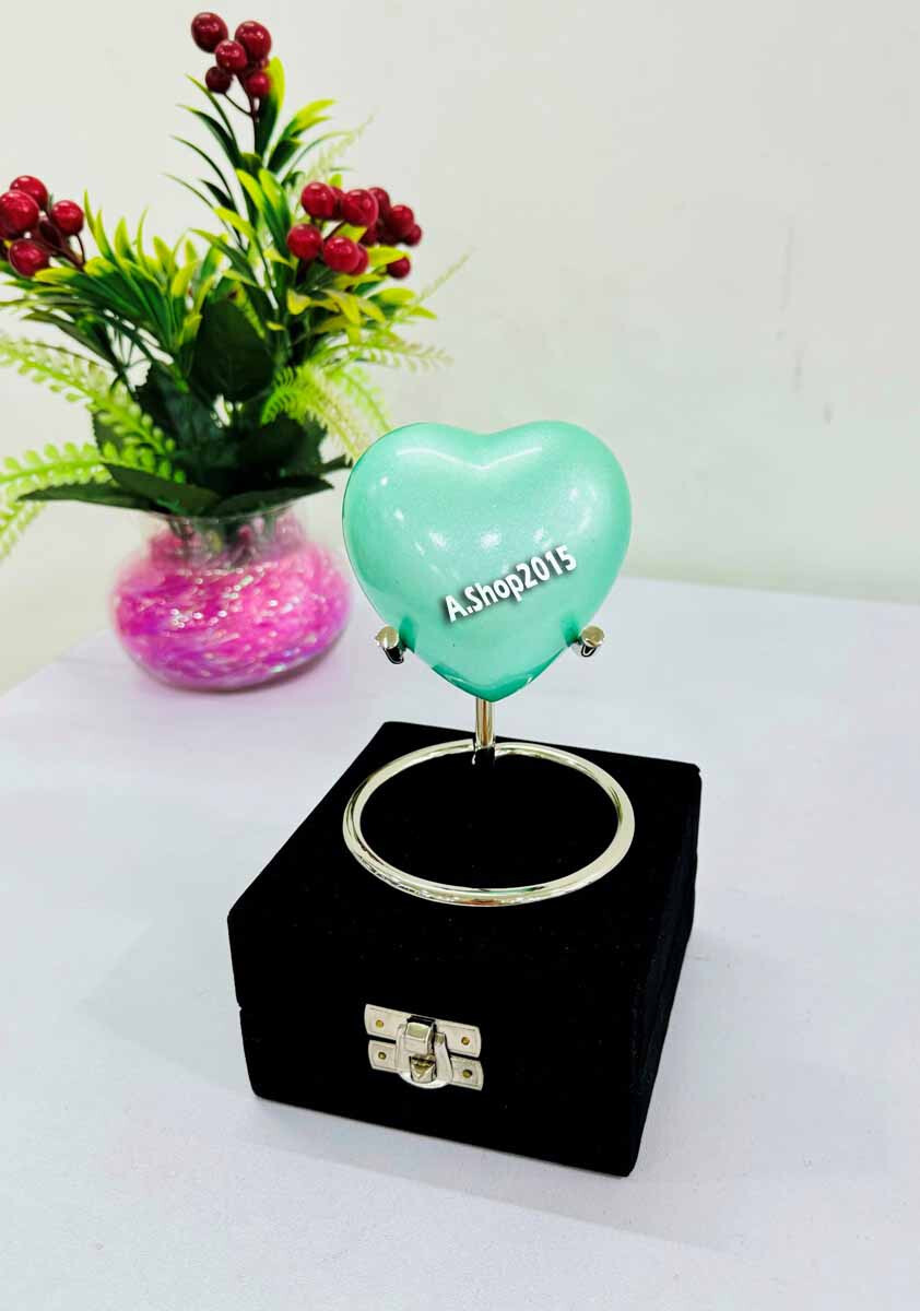 Small Purple Heart Keepsake Urn with Box & Stand Small Handcrafted Mini Memorial