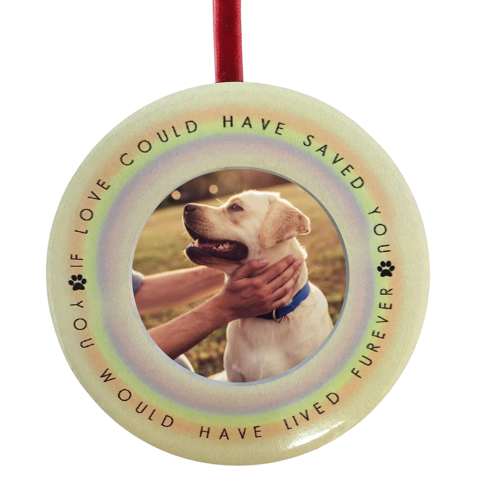 Pet Memorial Photo Ornament with Picture Frame – “If Love Could Have