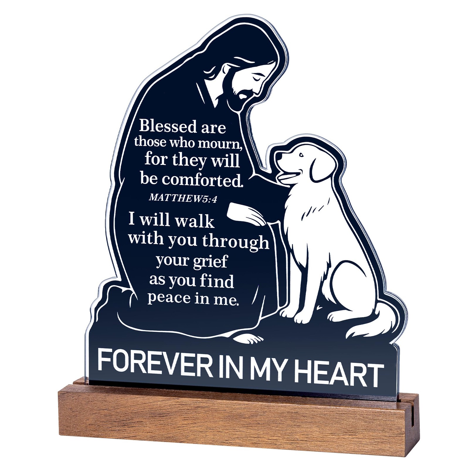 Christian Dog Memorial Gifts for Loss of Dog – Jesus Comforting Dog Sympathy …