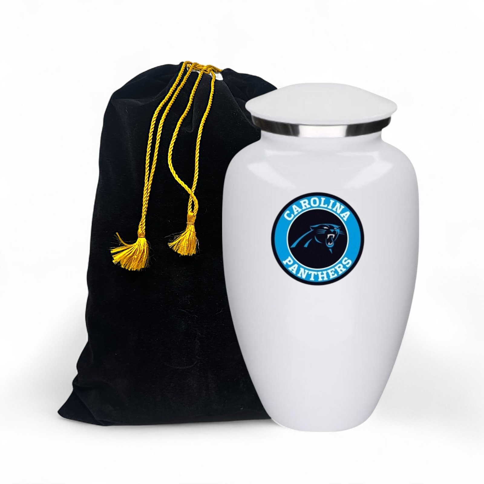 Carolina Football Theme Large Aluminum Cremation Urn Adult Human Ashes w/Bag