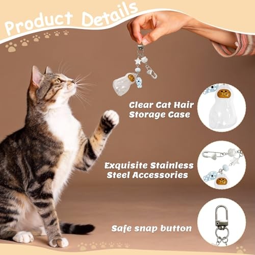 Blue Waterproof Pet Fur Memory Keychain – Cat Hair Keepsake