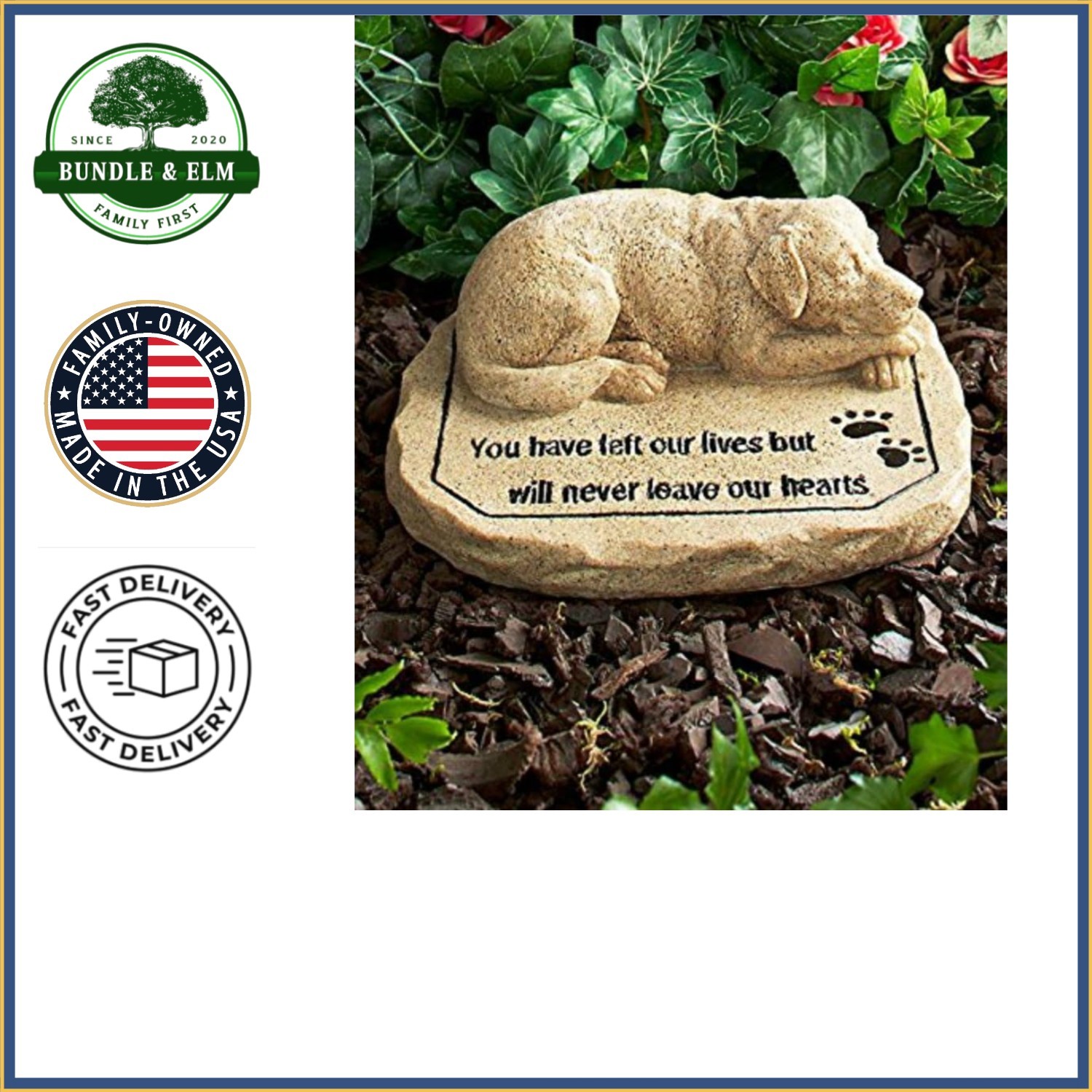 Adorable Dog Memorial Stone with Inscription for Cherishing Pet’s Memory