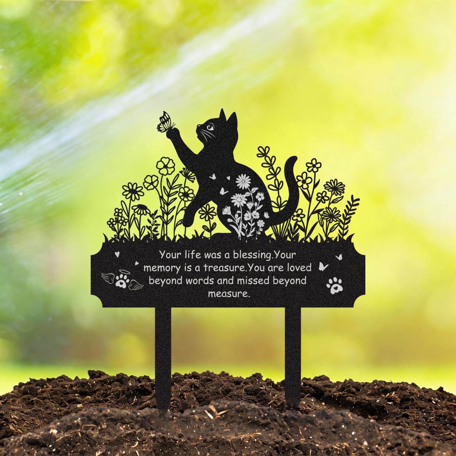 Pet Grave Markers Cat – Memorial Cemetery Decorations for Grave Waterproof Re…