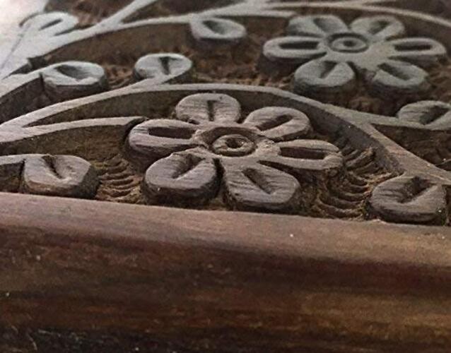 GIFT IDEAS~ Floral Carved Handmade Wooden Box 4 inches by Floral Carved 4″x6″
