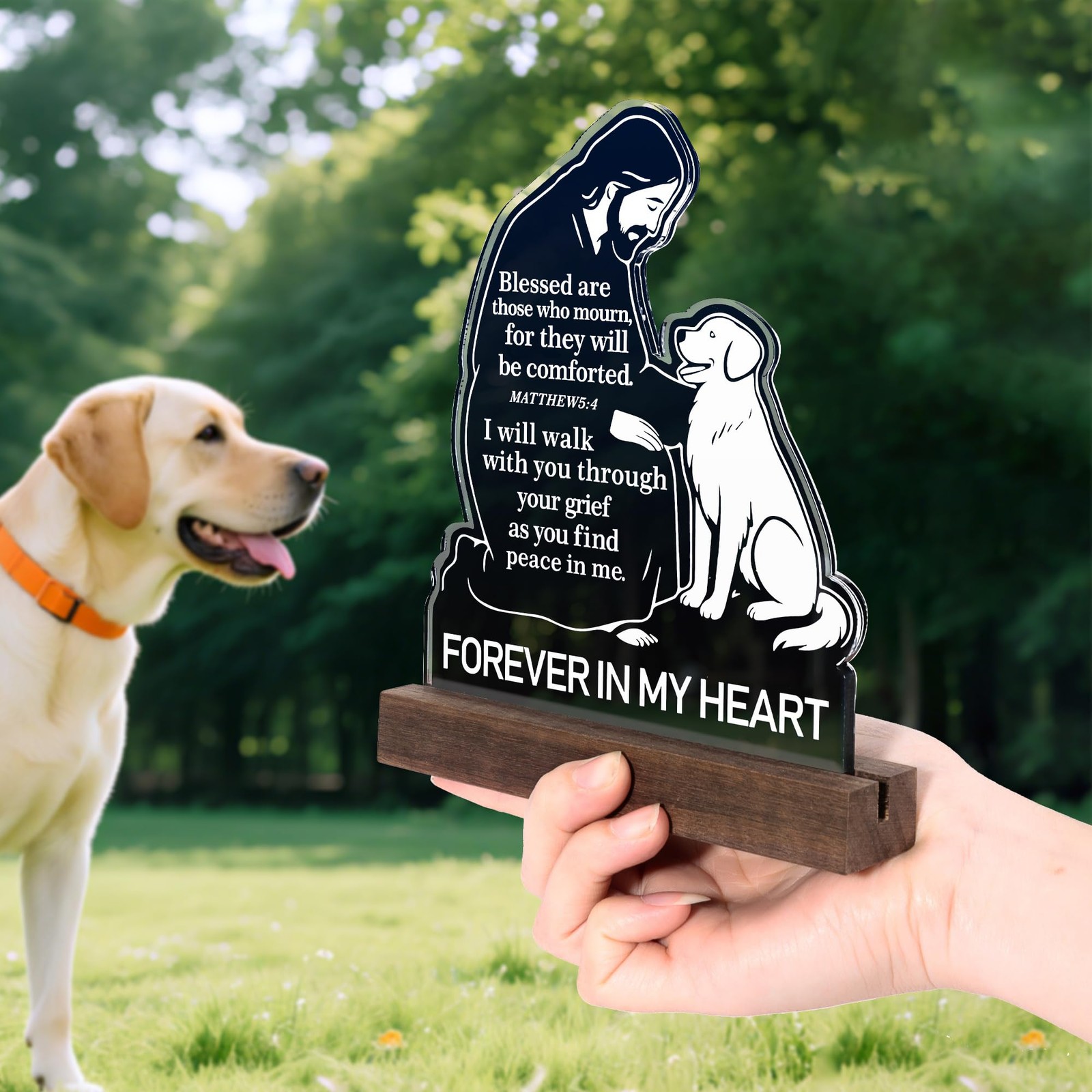 Christian Dog Memorial Gifts for Loss of Dog – Jesus Comforting Dog Sympathy …