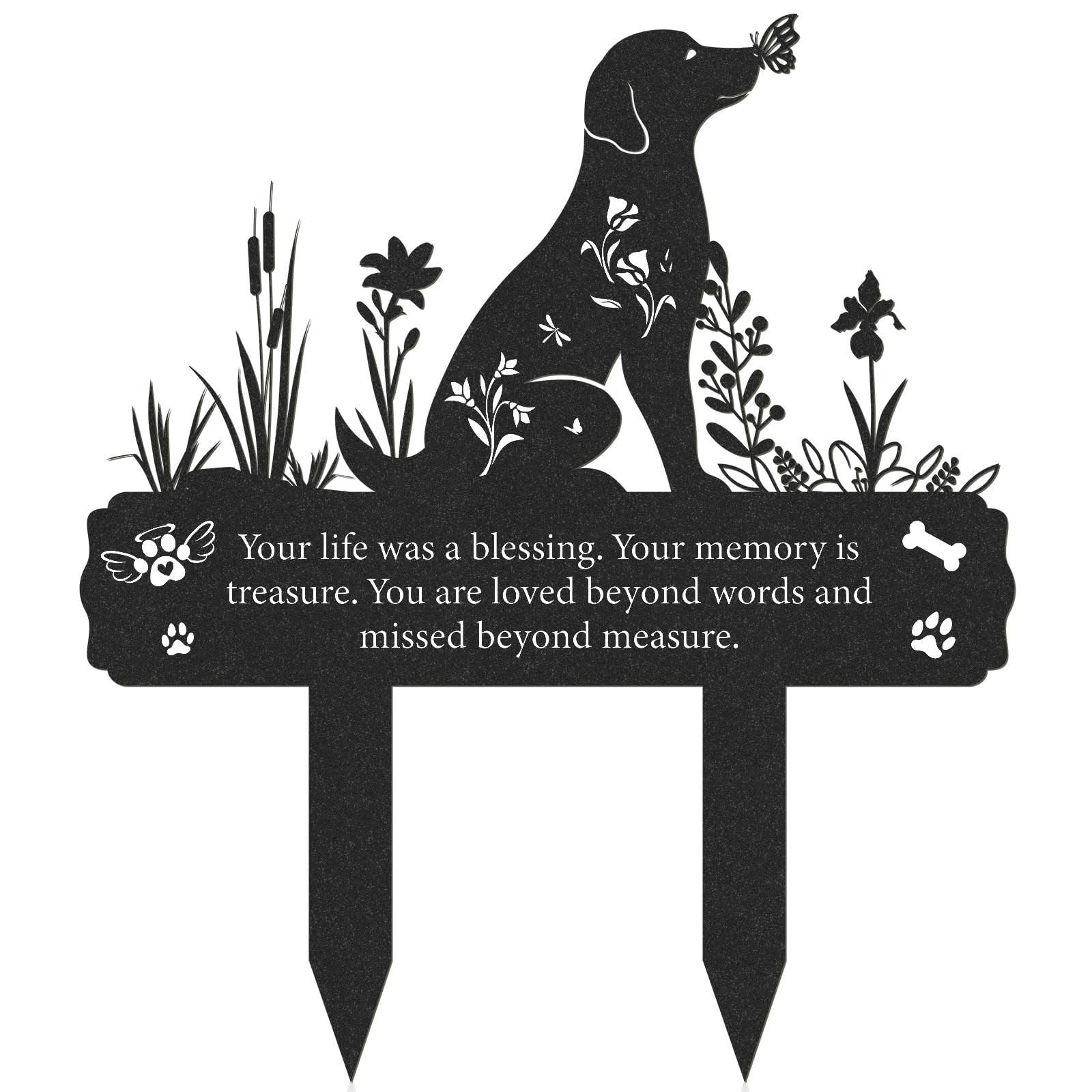 Grave Markers for Cemetery for Dog, Metal Grave Markers Yard Memorial Pet Dog…