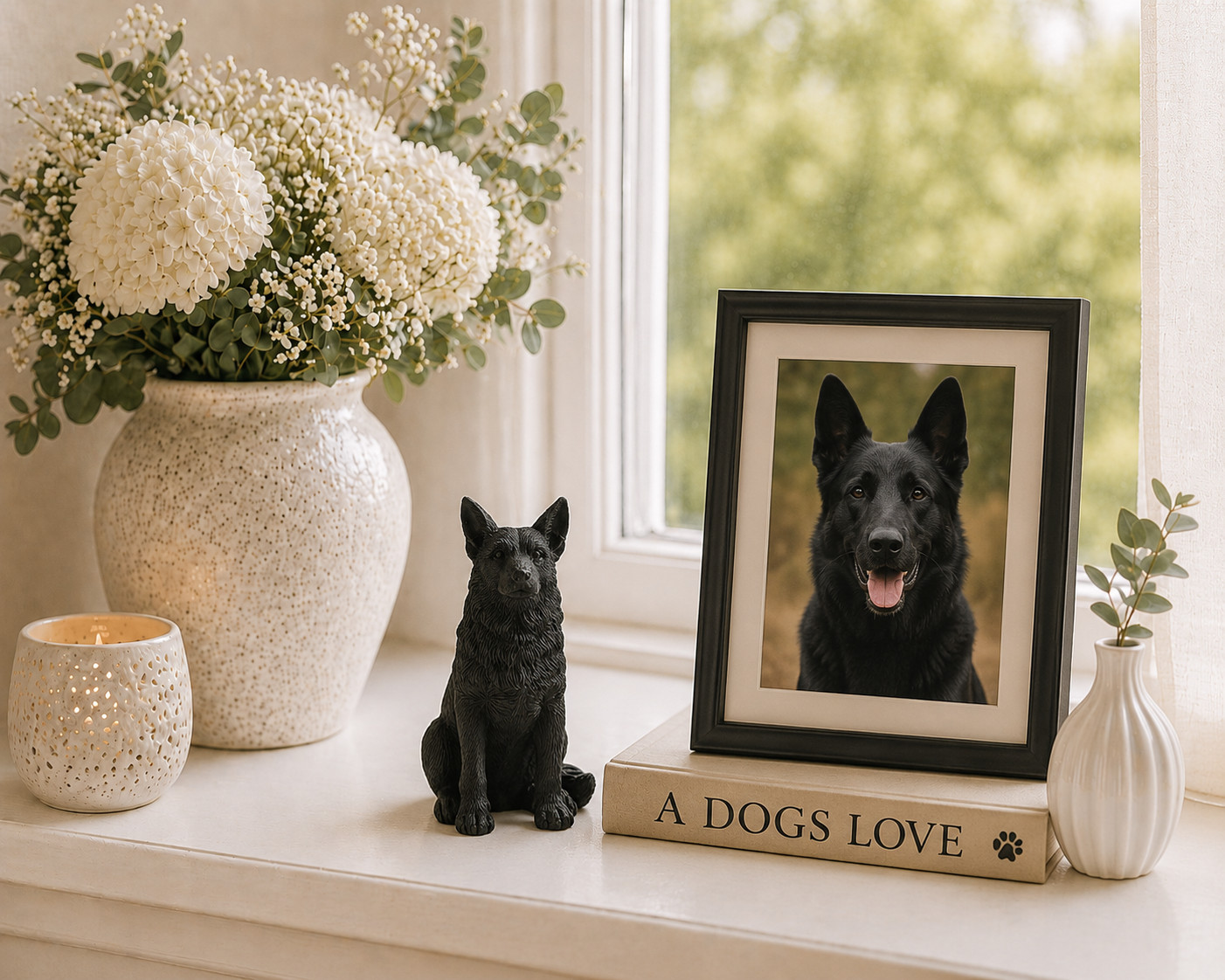 Holiday Stocking Stuffer 3.5″ Black German Shepherd Dog Sitting Up Figurine