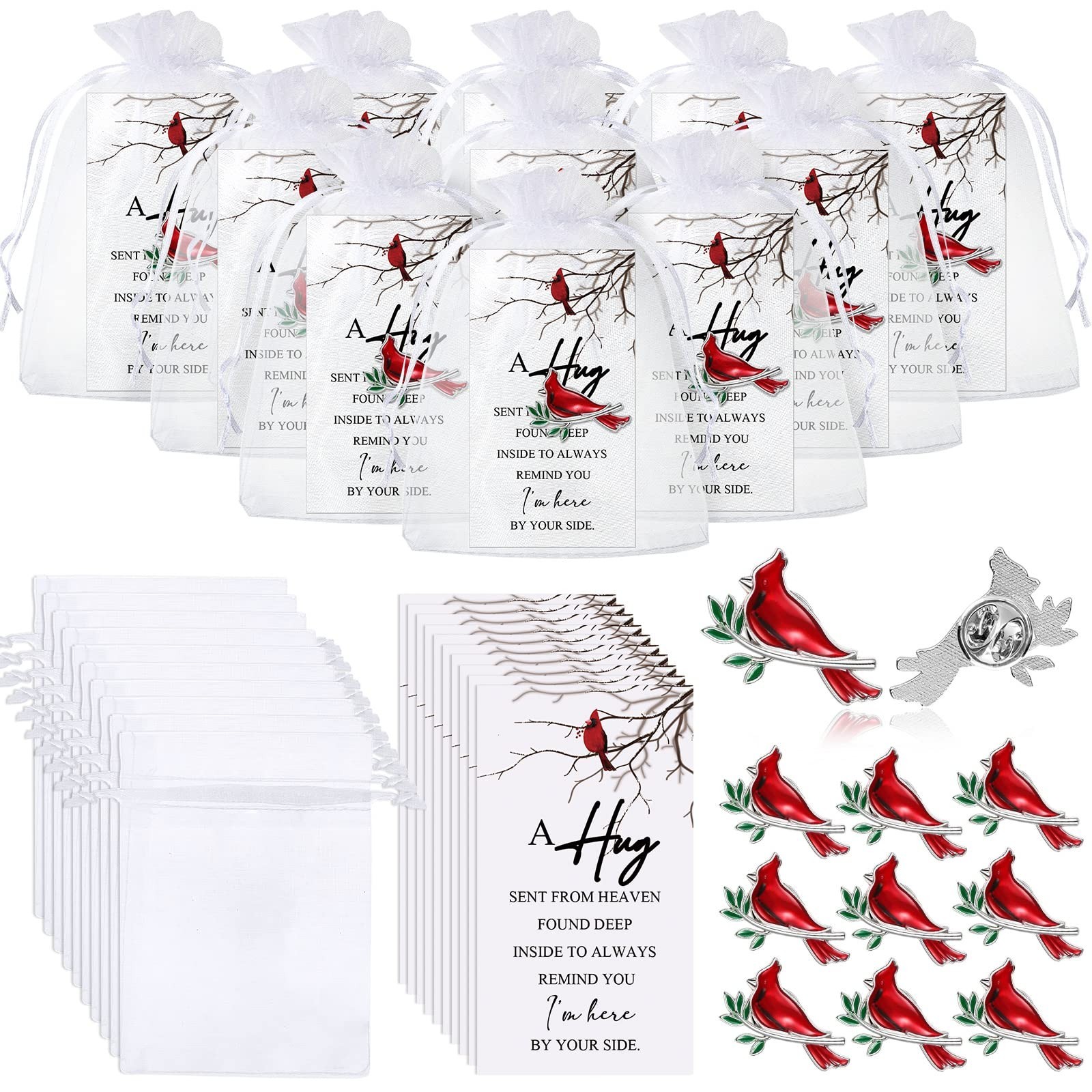 SATINIOR Set of 10 Cardinal Pins Funeral Favors Red Cardinal Brooch Memorial …