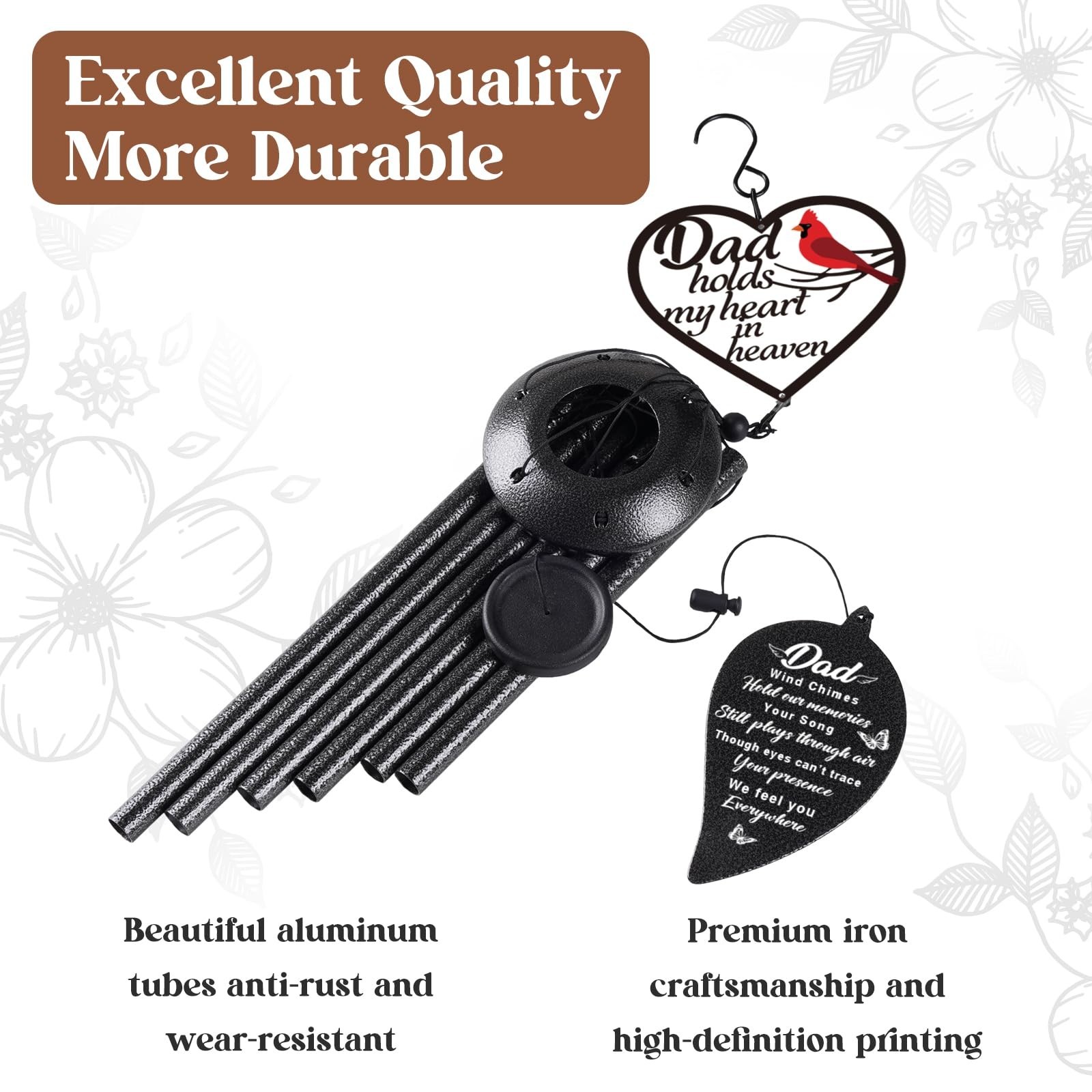 Sympathy Gifts for Loss of Dad, 30″ Memorial Wind Chimes Gift for Loss of Fat…