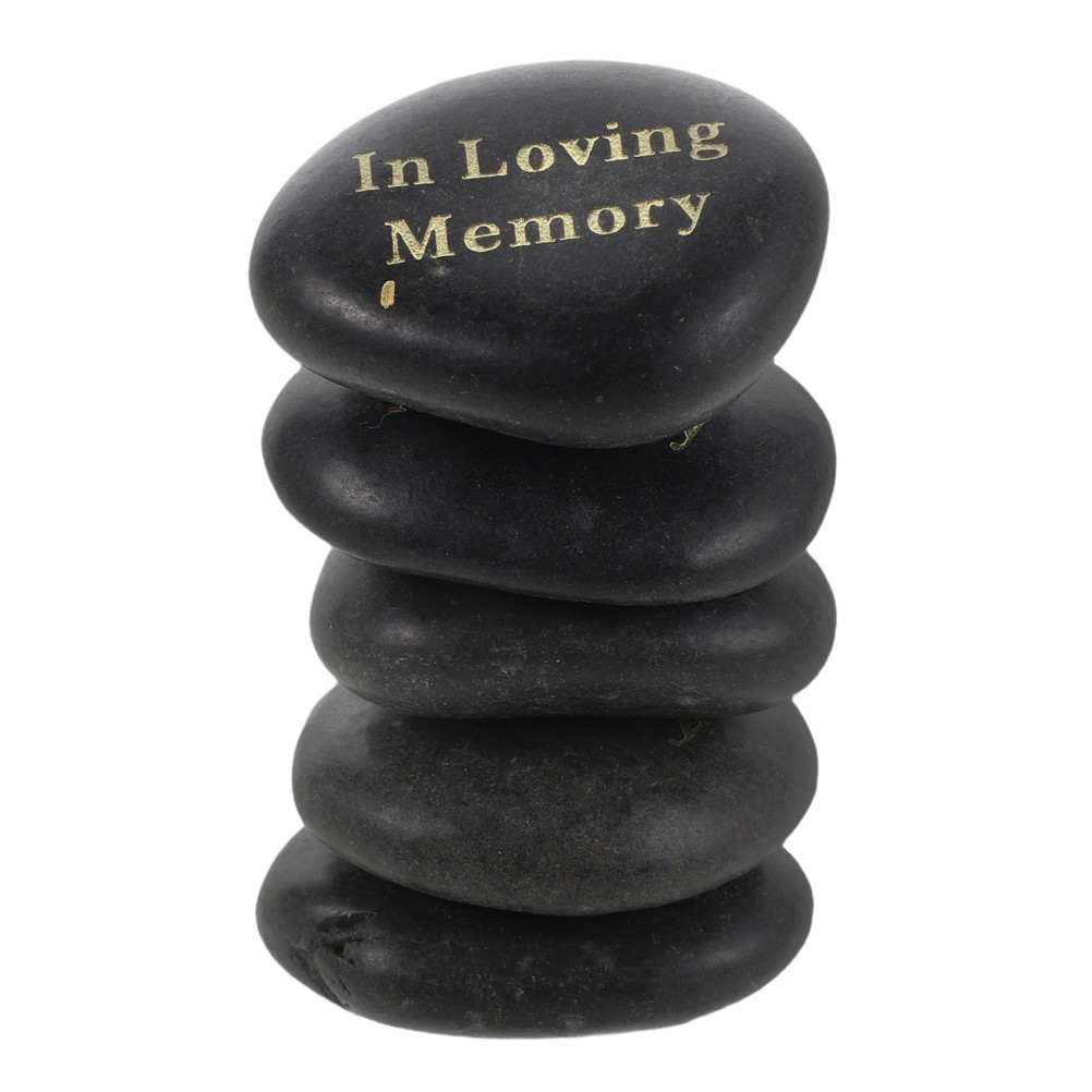 5Pcs Natural Black Memorial Stones Sympathy Garden Accessories for Grave Sites