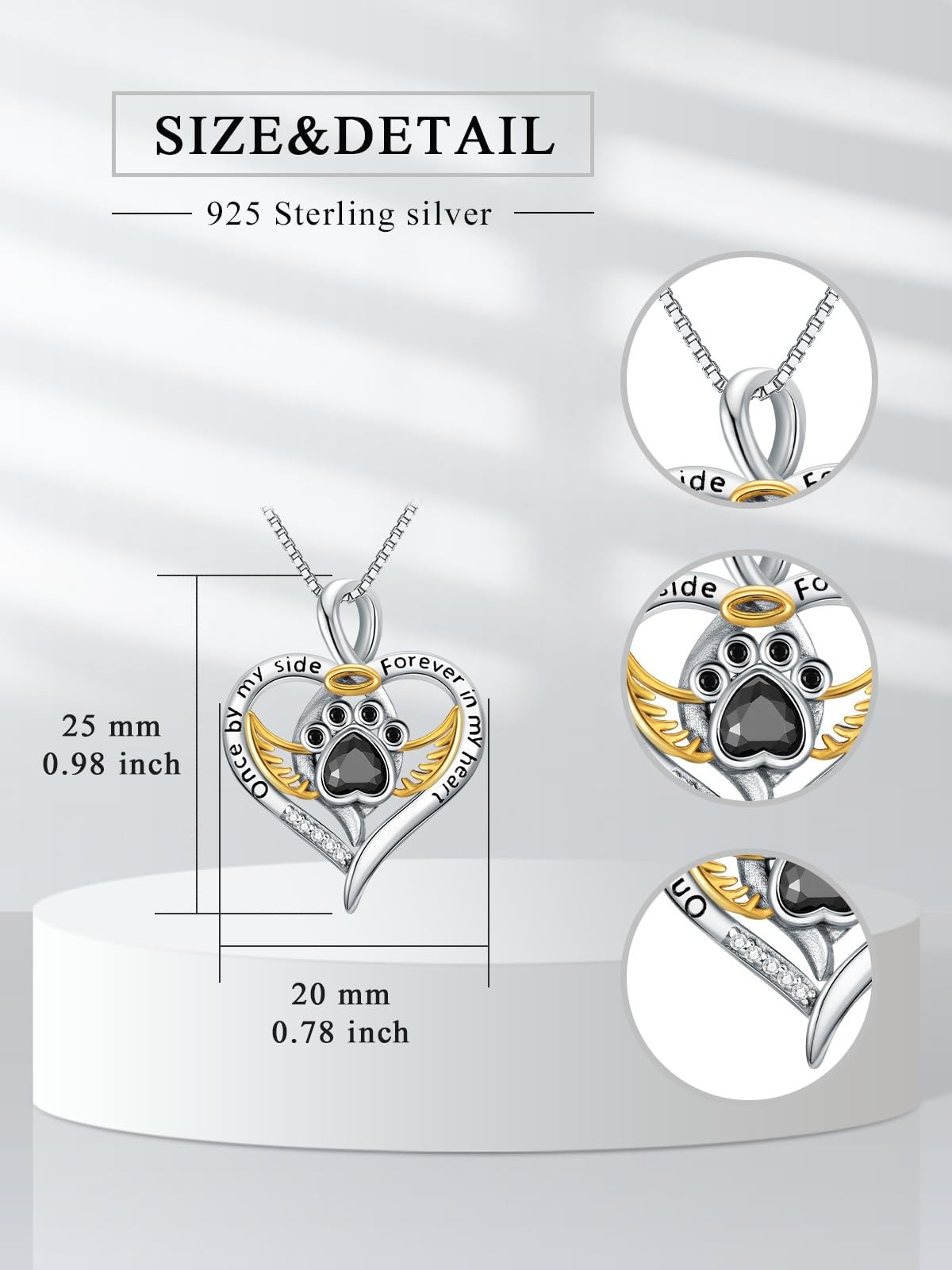 Flpruy Pet Cremation Jewelry 925 Sterling Silver Dog Urn Necklace For Ashes