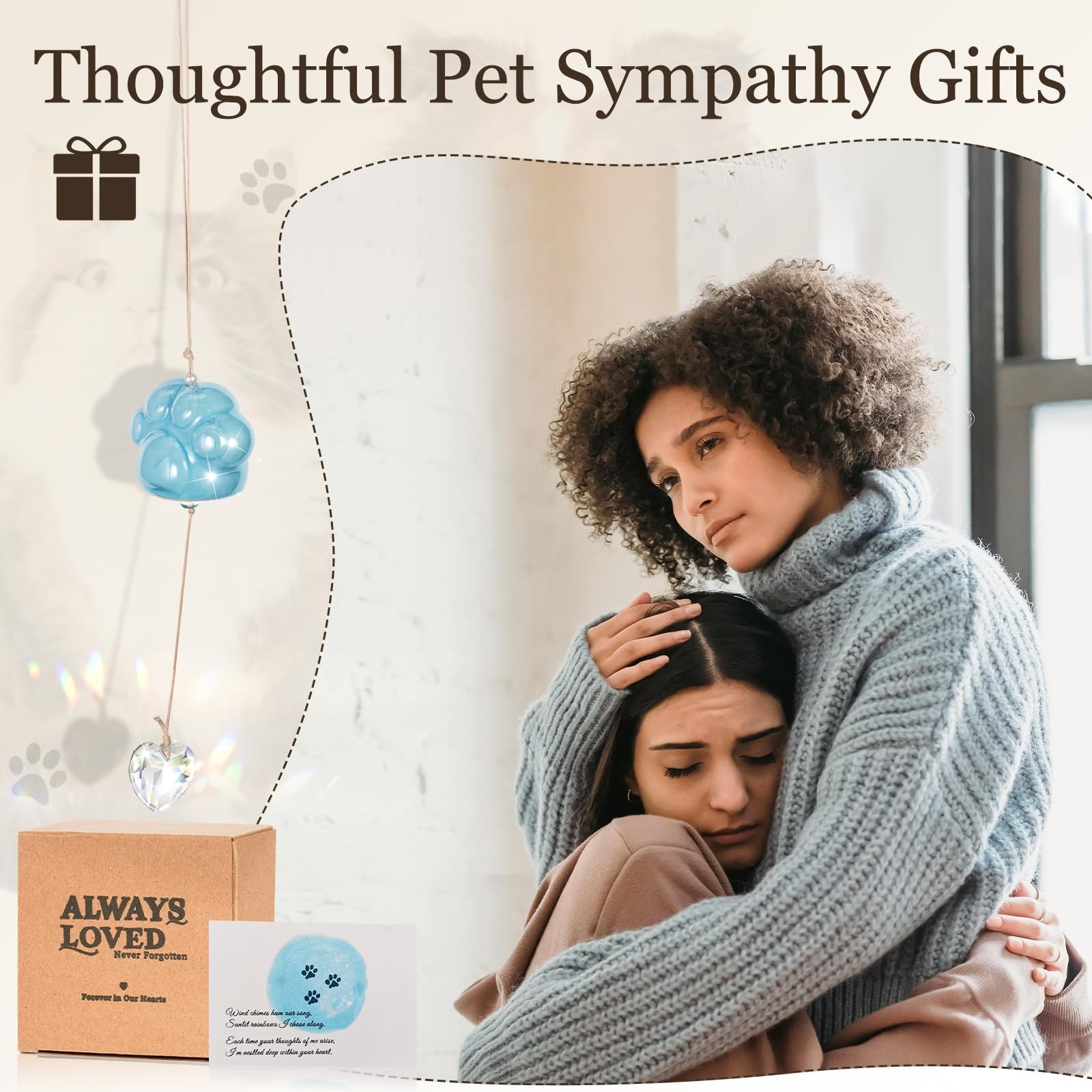 Pet Memorial Gifts for Dogs and Cats – Suncatcher Wind Chime Dog Memorial Gif…