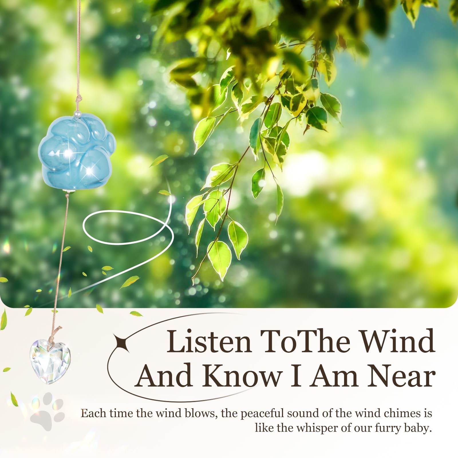 Pet Memorial Gifts for Dogs and Cats – Suncatcher Wind Chime Dog Memorial Gif…