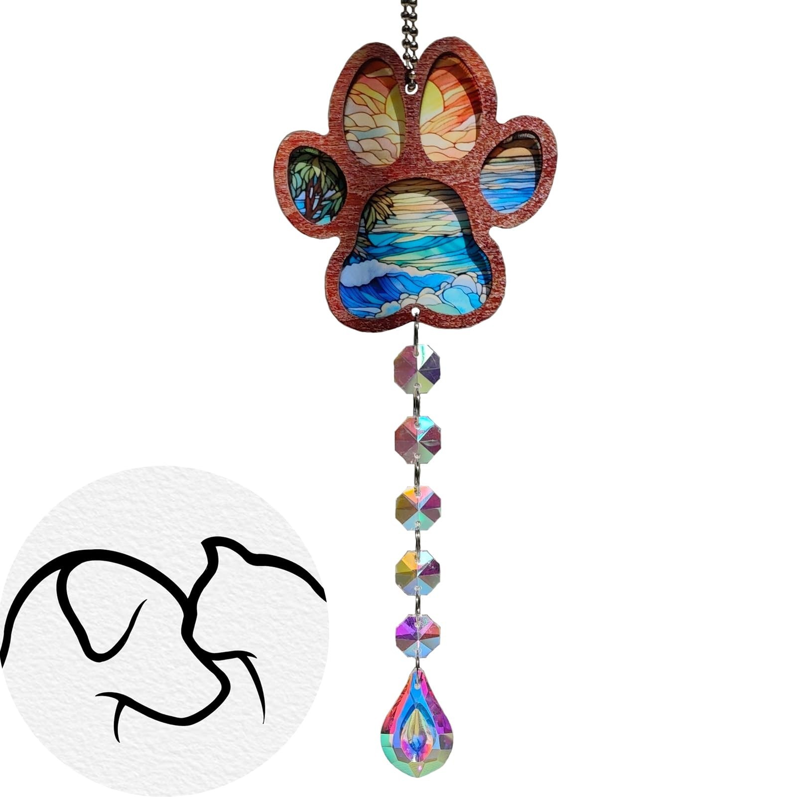 Pet Memorial Gifts for Loss of Dog Cat,Pet Memorial Suncatcher,Crystal Ball W…