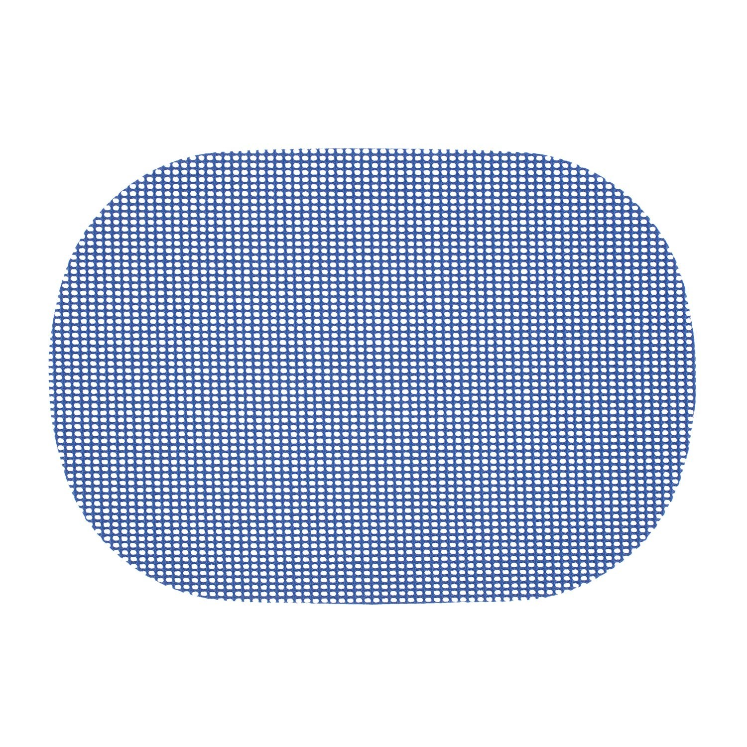 Kraftware Fishnet Oval Placemat for Any Outdoor Table, Blue, Set of 6, Small