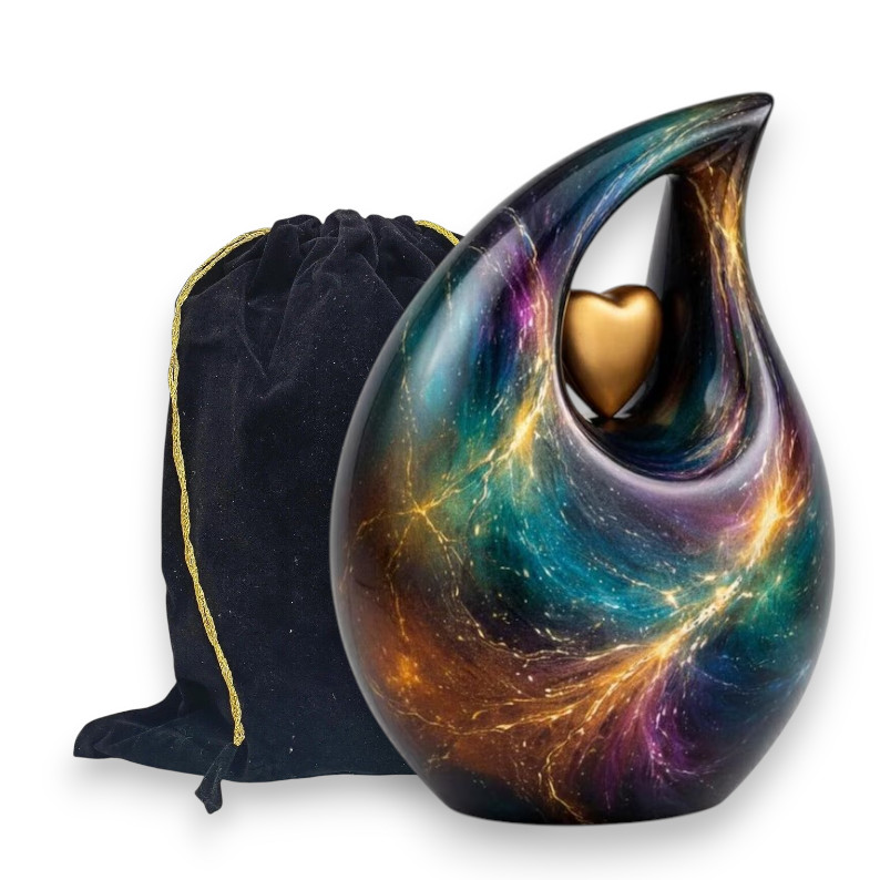 Galaxy Nebula Teardrop Cremation Urn Adult Human Ashes Urns for Your Love Ones