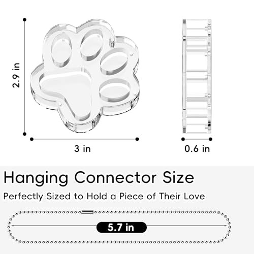 Pet Fur Keepsake Paw – Clear Acrylic Pet Memorial Ornament with Magnetic
