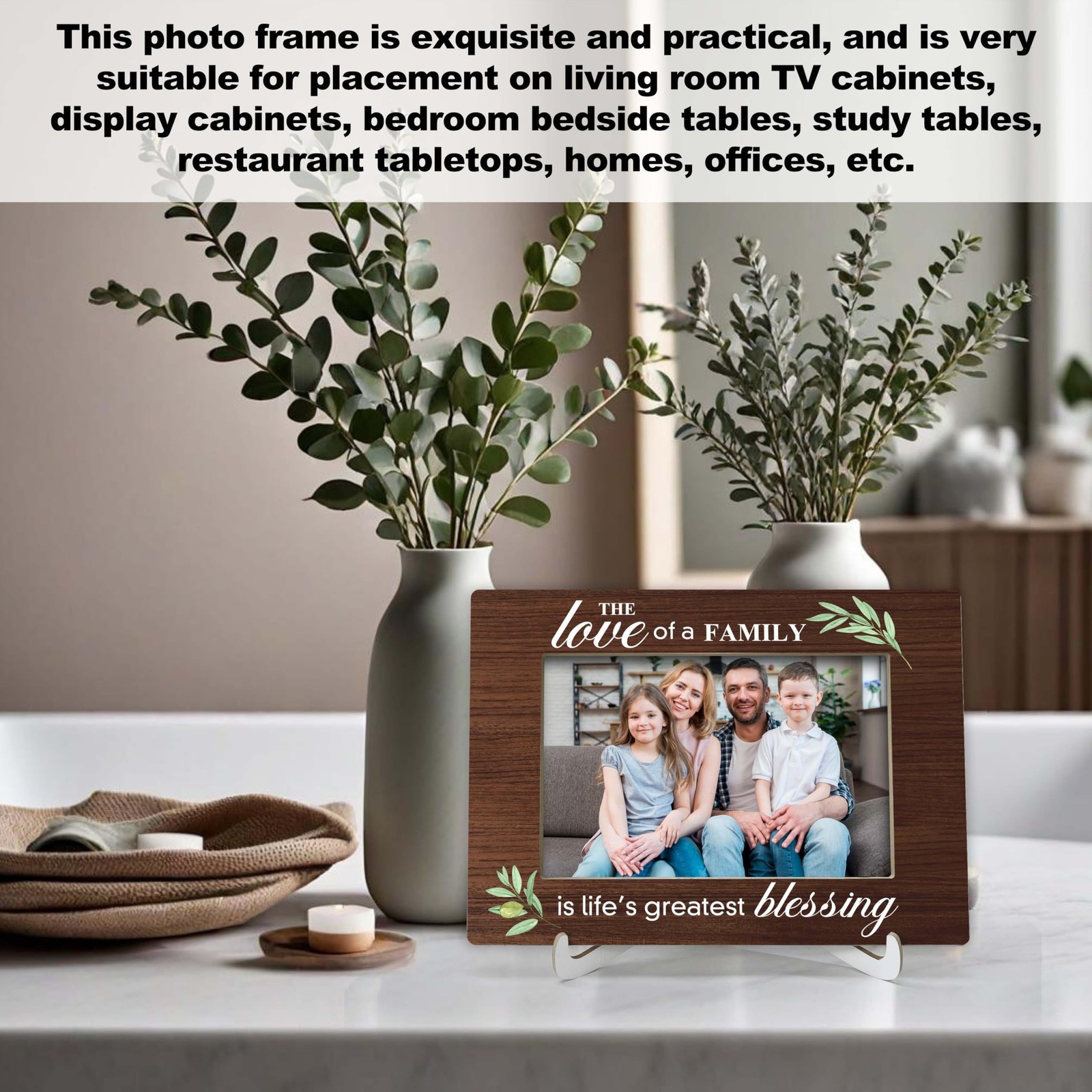 YSTEP Family Picture Frame – Adoption Gifts for Adoptive Parents, Wood 4×6 Ph…