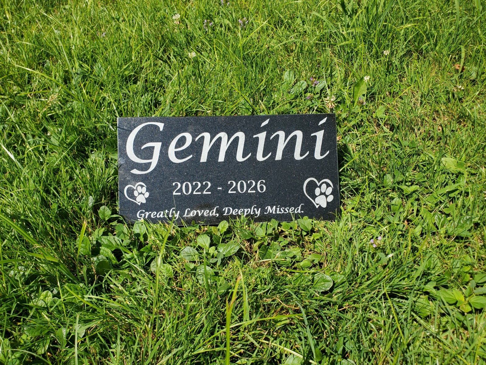 Grave Marker Headstone Garden Pet Loss Memorial Burial Stone Granite Plaque t26