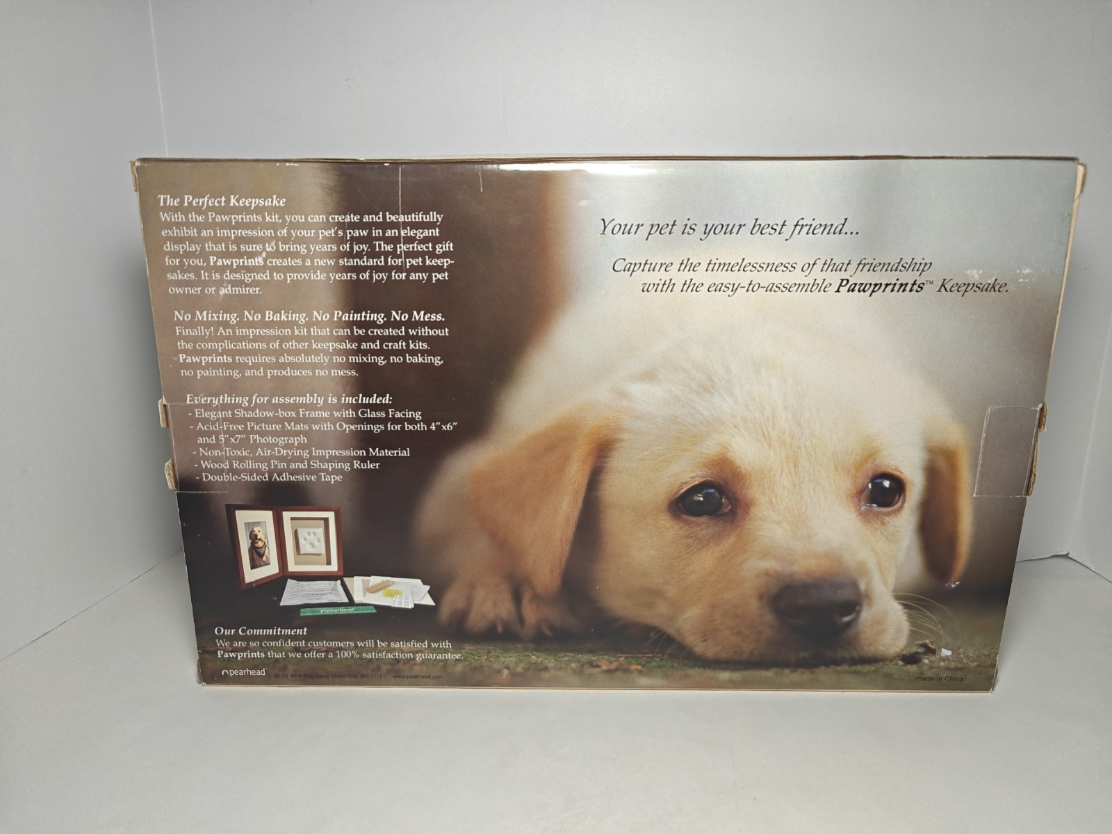 Pearhead Pawprints Pet Photo Frame with Imprint Kit for Cats and Dogs 4×6/5×7 📷