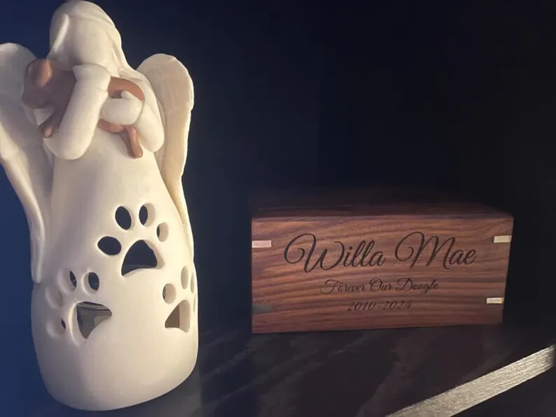 Pet Urn Custom Adult Cremation Keepsake Box Personalized Rosewood Tree of Life