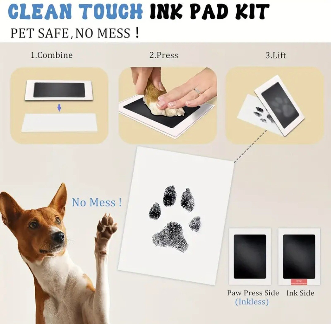 Touch Ink Pad Paw Print For Dog & Cat Scrapbooks Imprint Card Kit, FREE SHIPPING