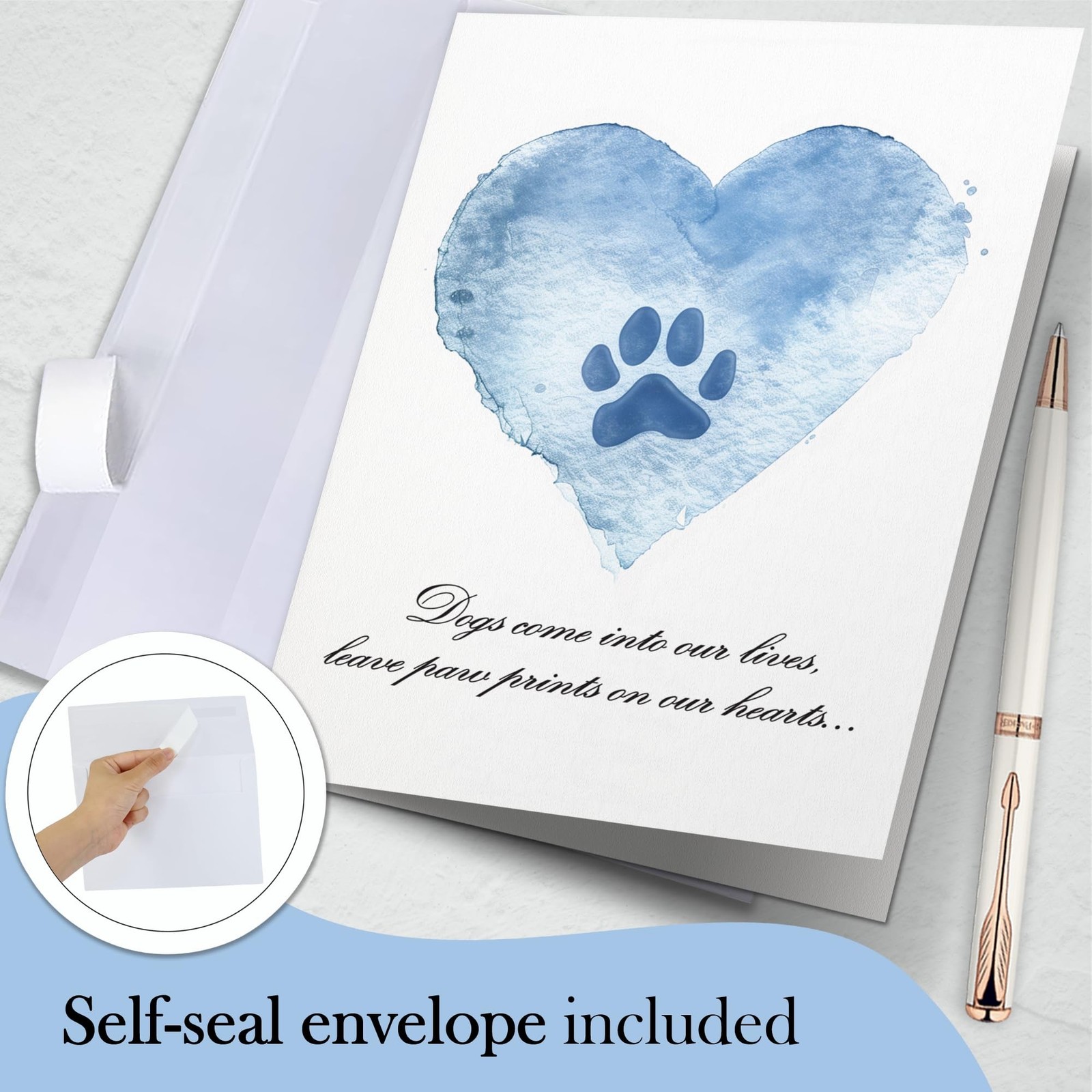 Hat Acrobat Loss of Dog Card – 5 x 7 inch Pet Loss Sympathy Card with Envelop…