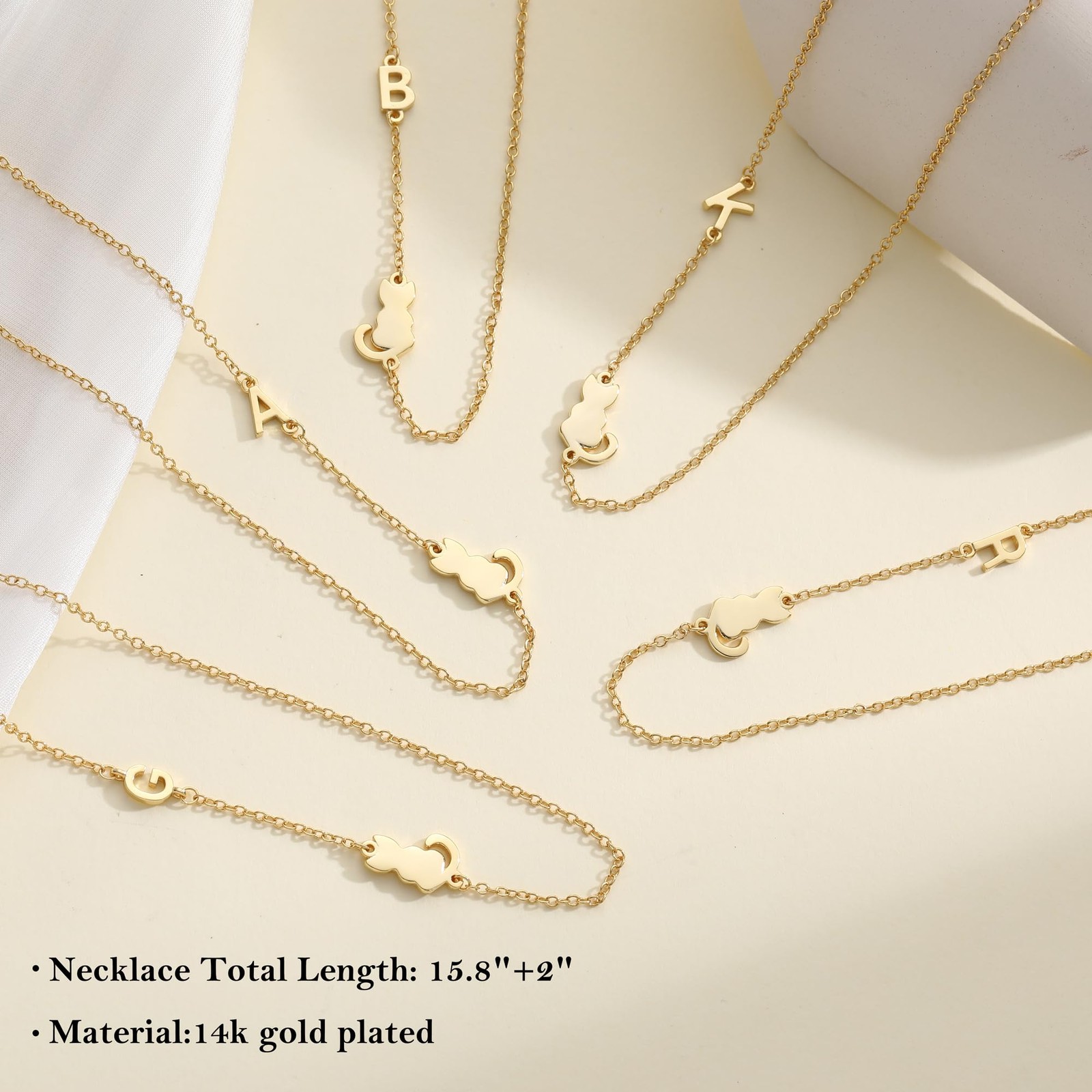 Cat Memorial Gifts for Loss of Cat Lover Gifts Initial Necklace with Cats Let…