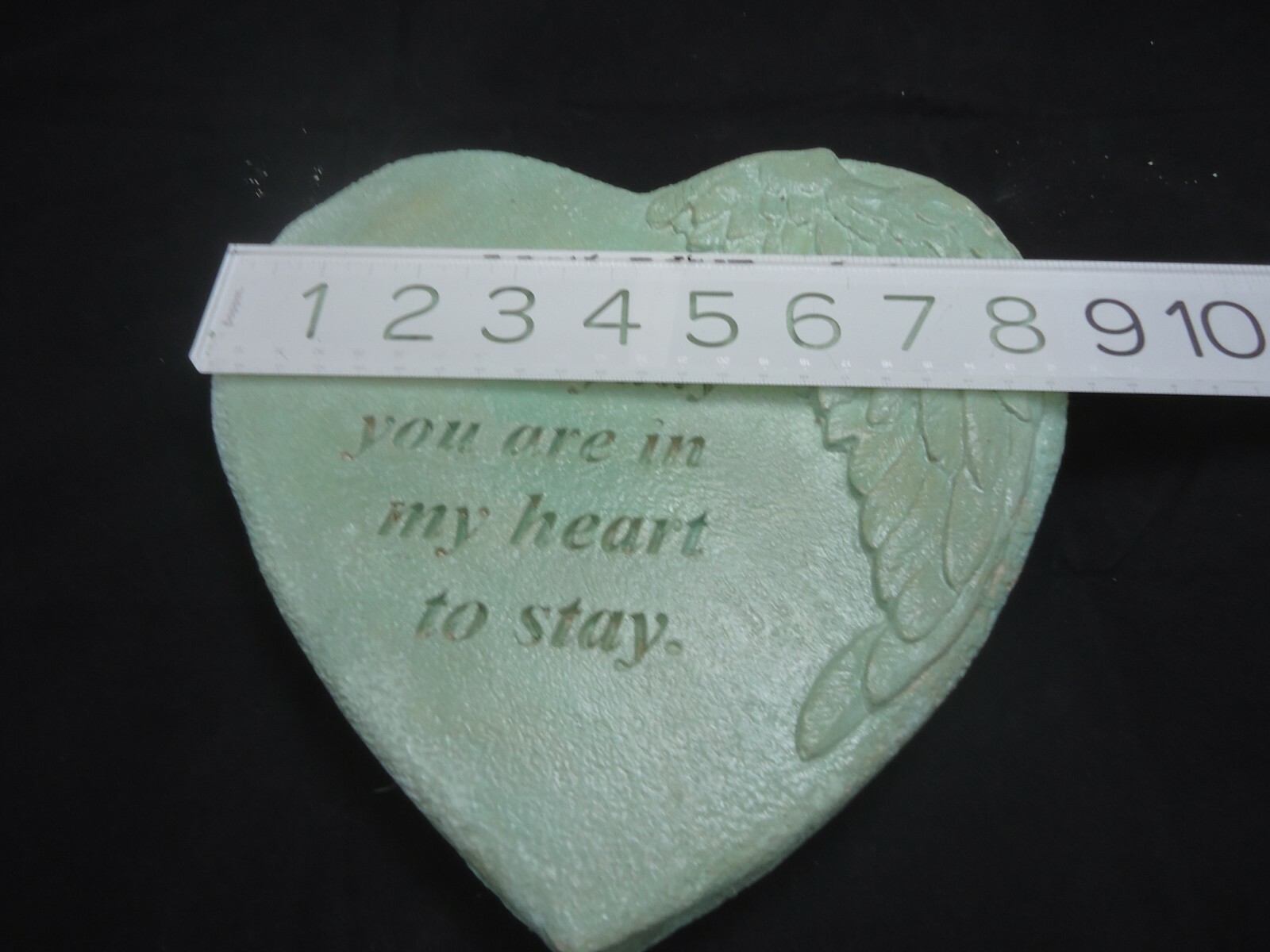 Concrete Stone Memorial Heart Remembrance of Loved Person or Pet Hand Poured
