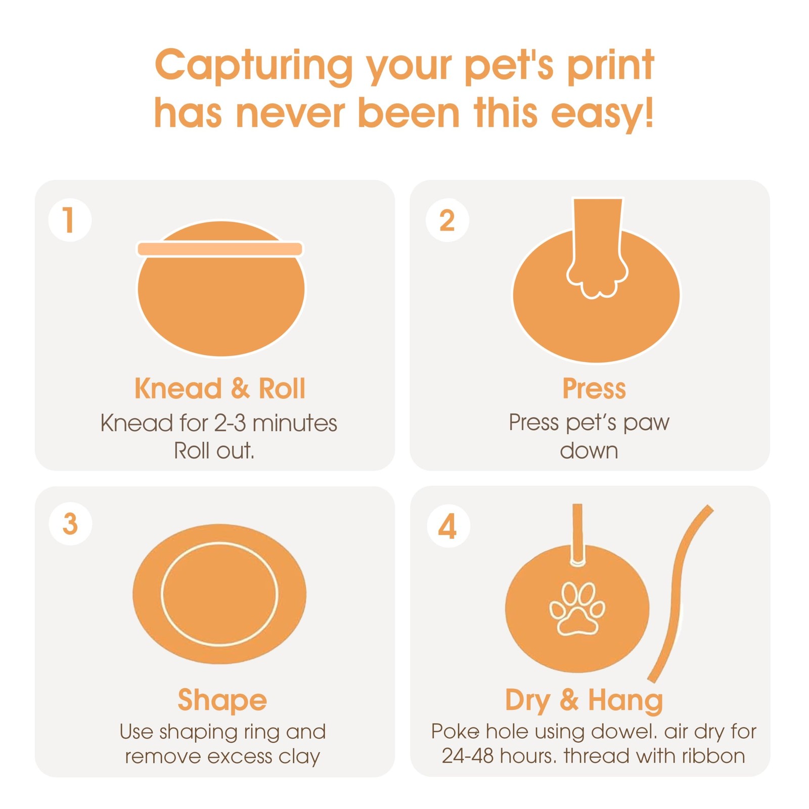 Pearhead Pet Paw Print Keepsake Ornament Kit,Memorial Clay Paw Impression for…