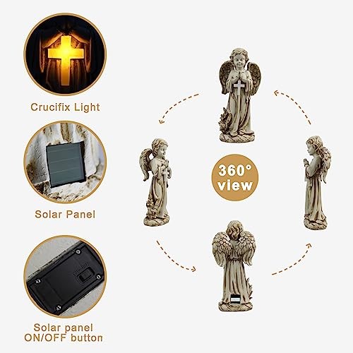 Angel Statue for Garden,Solar Angel for Cemetery Angel Garden Statue 08