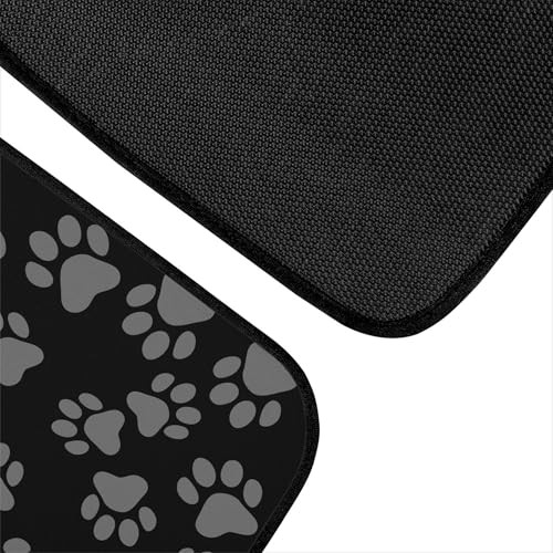 Paw Print Car Floor Mats Carpet Universal Abstract Cat or Dog Black Grey