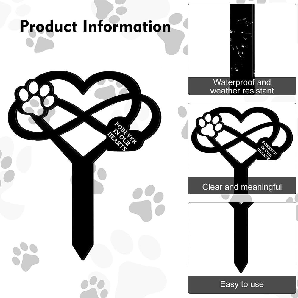 Pet Memorial Garden Stake Pet Loss Dog Puppy Cat Grave Marker w/ Inscription