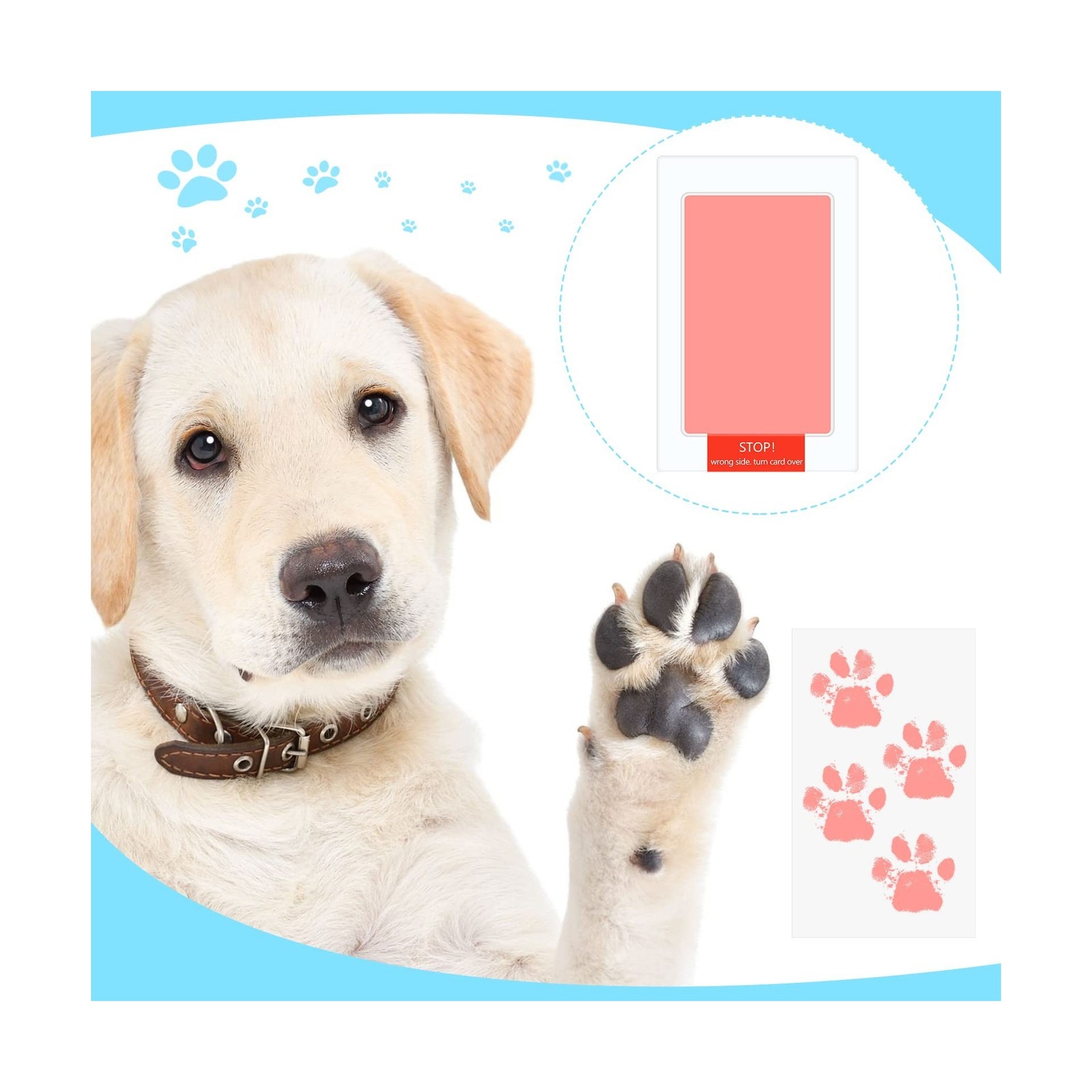Jexine 30 Pcs Baby Inkless Handprint and Footprint Kit Pet Paw Print Stamp Ki…
