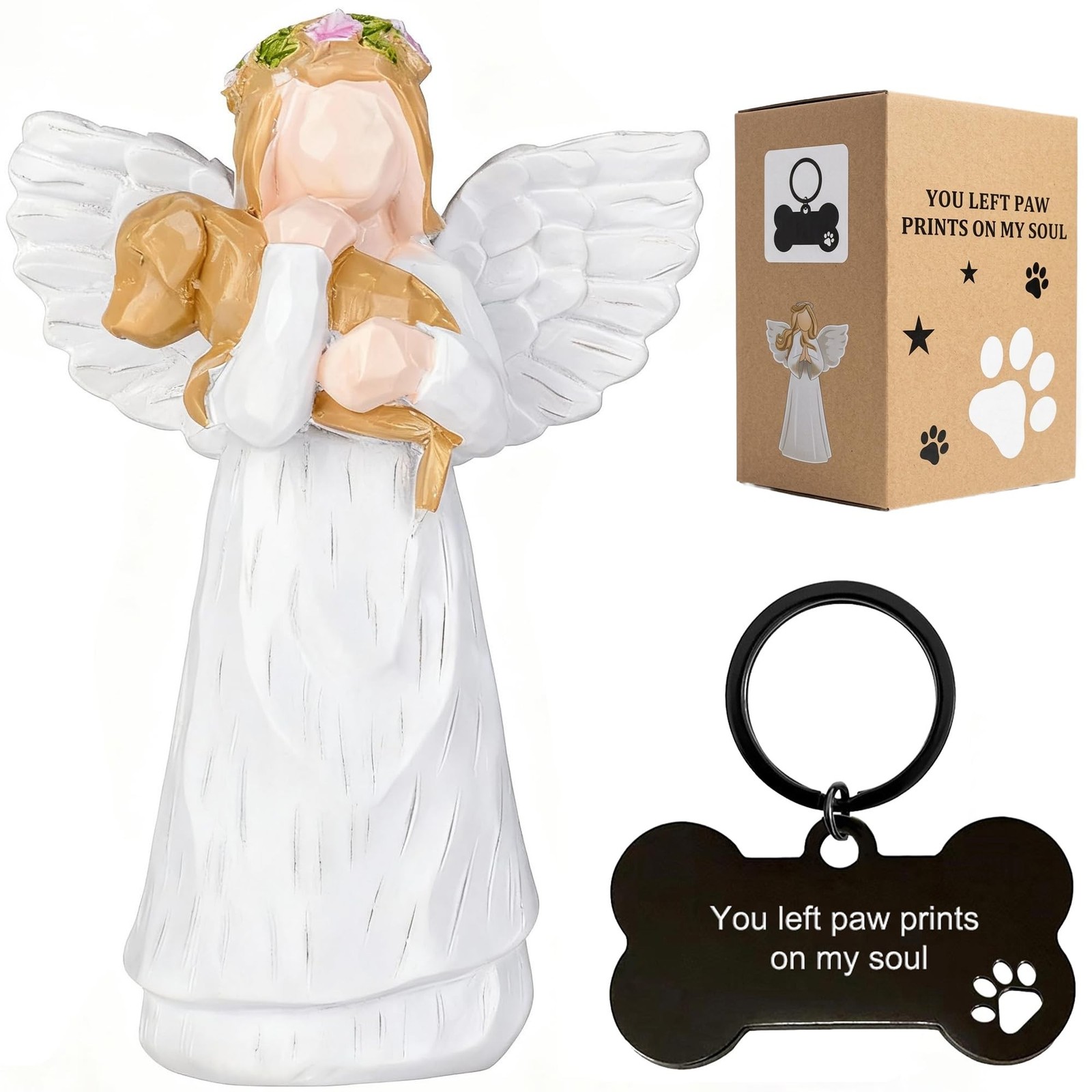 Dog Memorial Gifts for Loss of Dog, Pet Memorial Keepsake, Resin Angel Dog Fi…